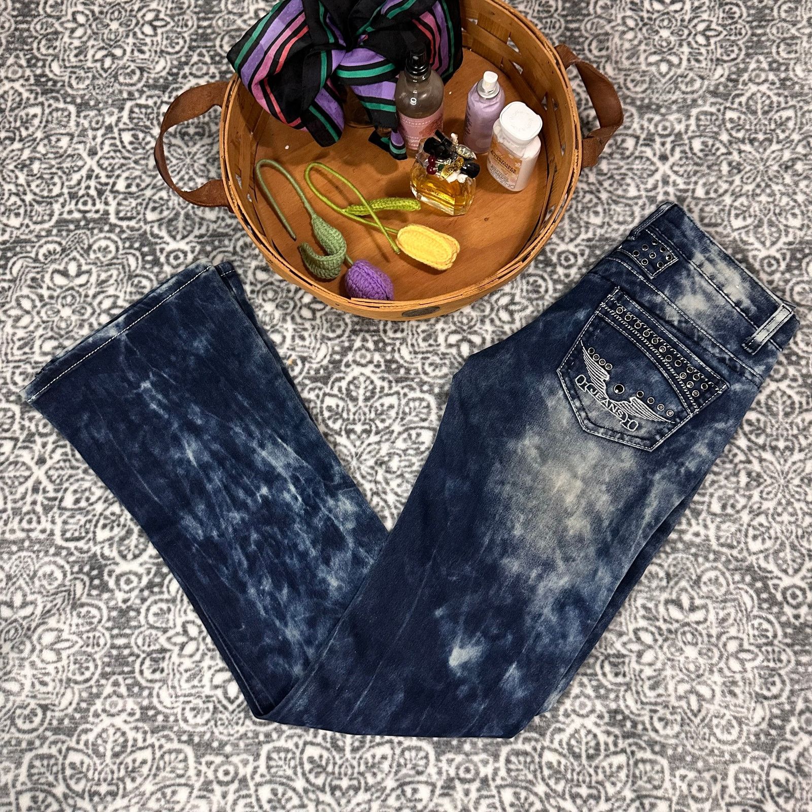 Vintage Vintage Y2k Luice's Acid Wash Embellished Jeans Size 1 Size 27" / US 4 / IT 40 - 1 Thumbnail