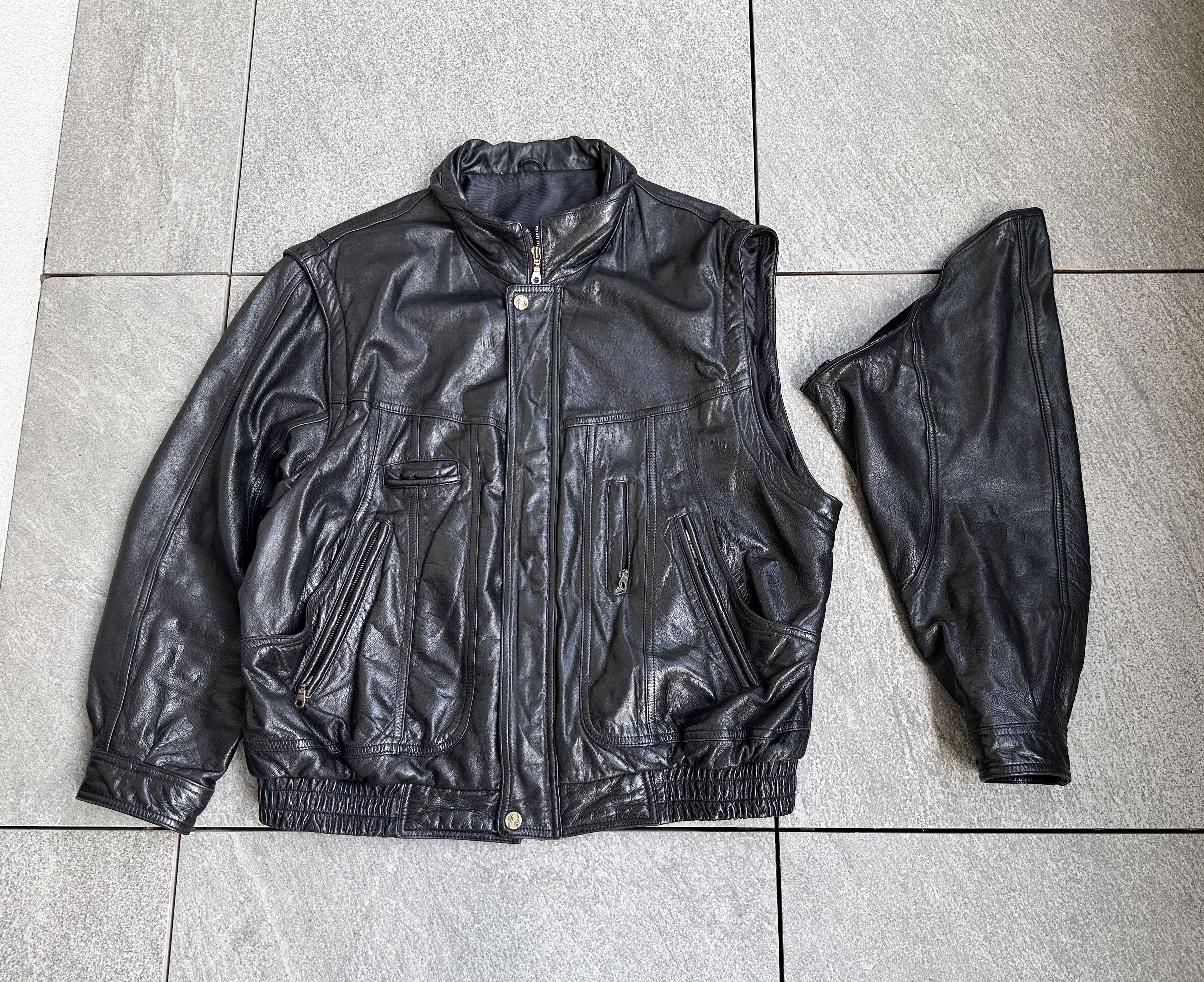 Vintage Vintage Avant Garde men biker boxy leather jacket XL Size US XL / EU 56 / 4 - 2 Thumbnail