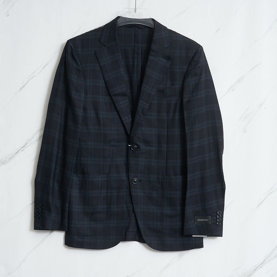 Ermenegildo Zegna ZEGNA Men's Checkered Wool-Silk Suit Size US M / EU 48-50 / 2 - 1 Thumbnail