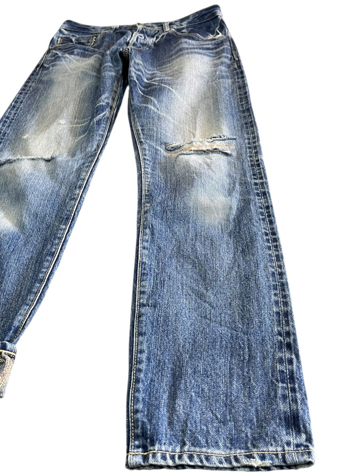 Le Grande Bleu (L.G.B.) Vintage Domingo Selvedge Distressed Denim Size US 29 - 4 Thumbnail