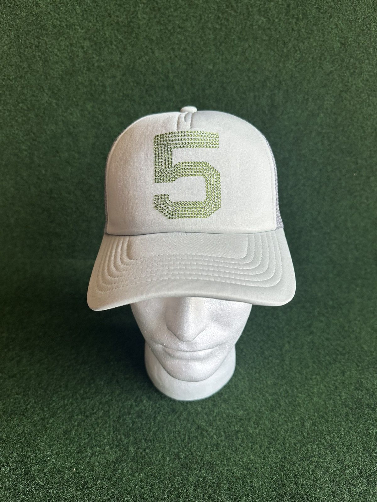 Sp5der Sp5der SP5 Rhinestone Hat Grey/Green Size ONE SIZE - 1 Thumbnail