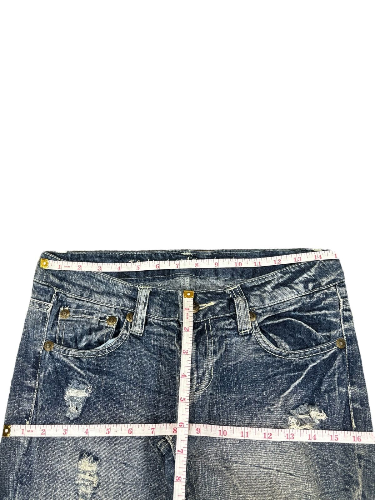 Yasuyuki Ishii Vintage Japanese Brand Faded Distressed Flare Jeans Size 30" / US 8 / IT 44 - 10 Thumbnail