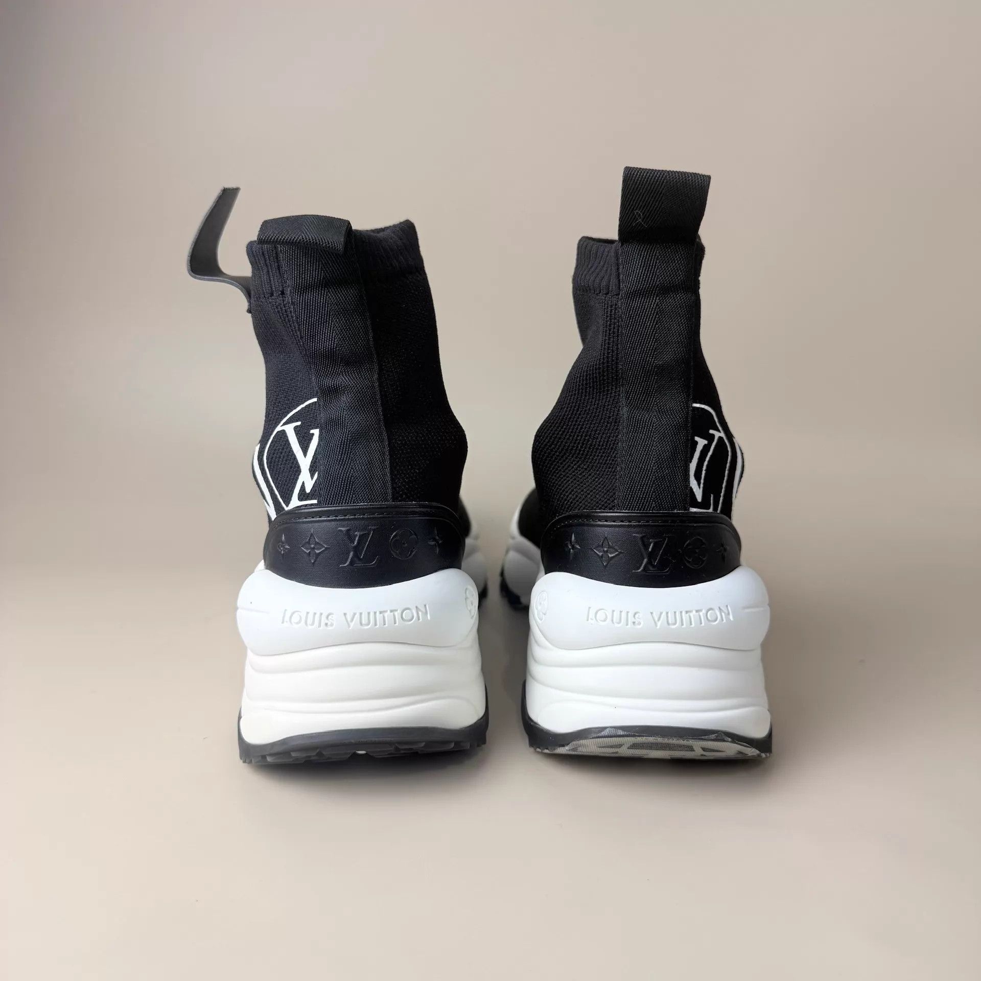 Louis Vuitton LV black white logo platform sock boot EUR 37.5 Size US 7 / IT 37 - 3 Thumbnail