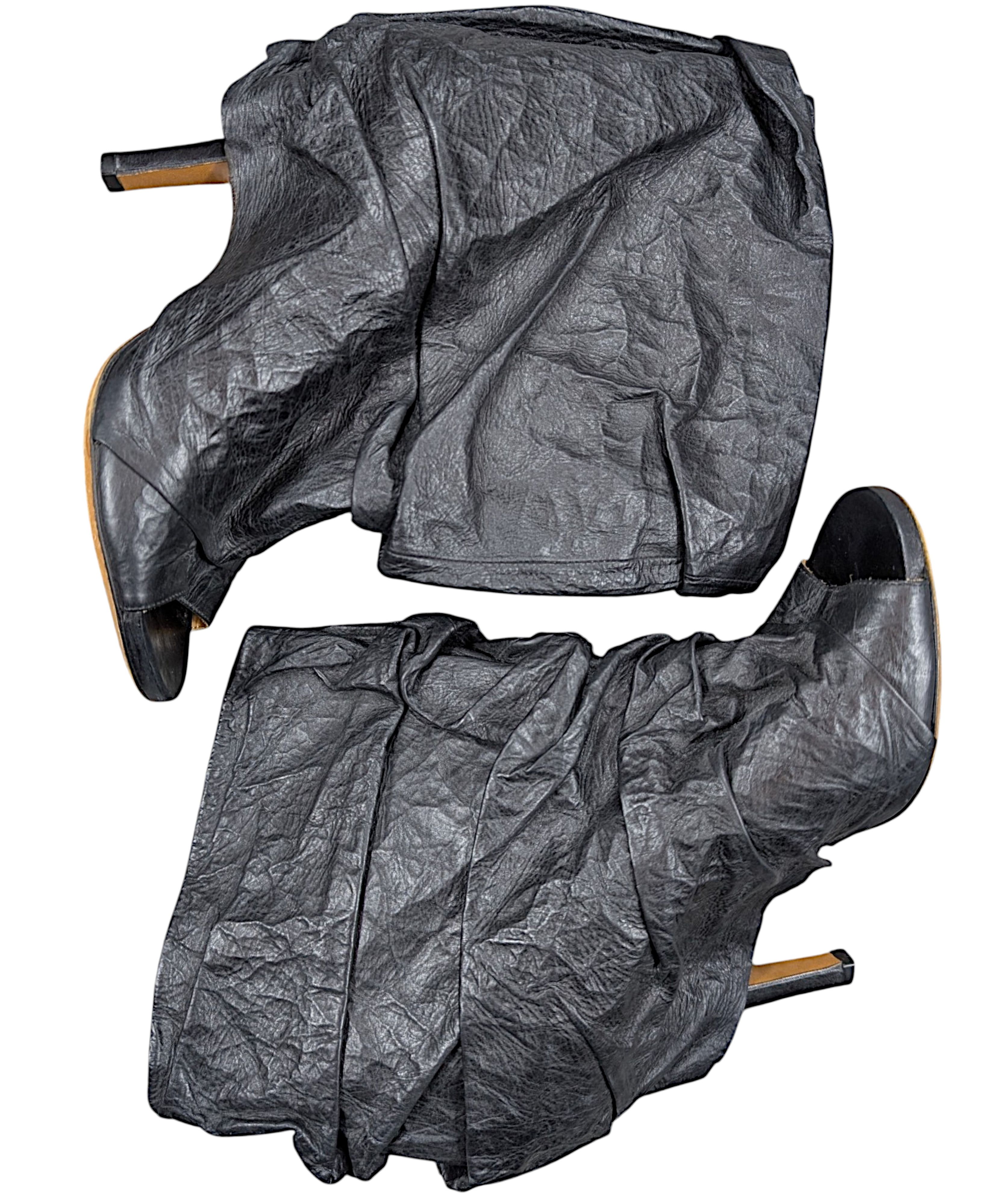 Maison Margiela Maison Margiela Paper Bag Crinkled Leather Open Toe Heels Size US 7.5 / IT 37.5 - 1 Thumbnail