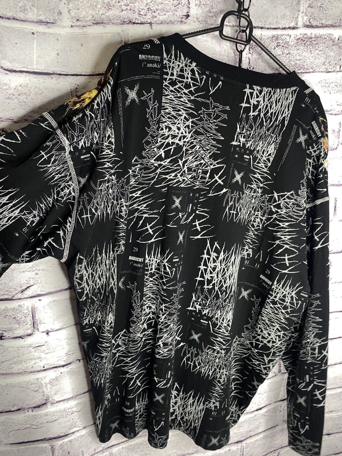 Jaded London Mens Jaded London Overprint Logo Anarchy Long-Sleeve Size US XL / EU 56 / 4 - 10 Thumbnail
