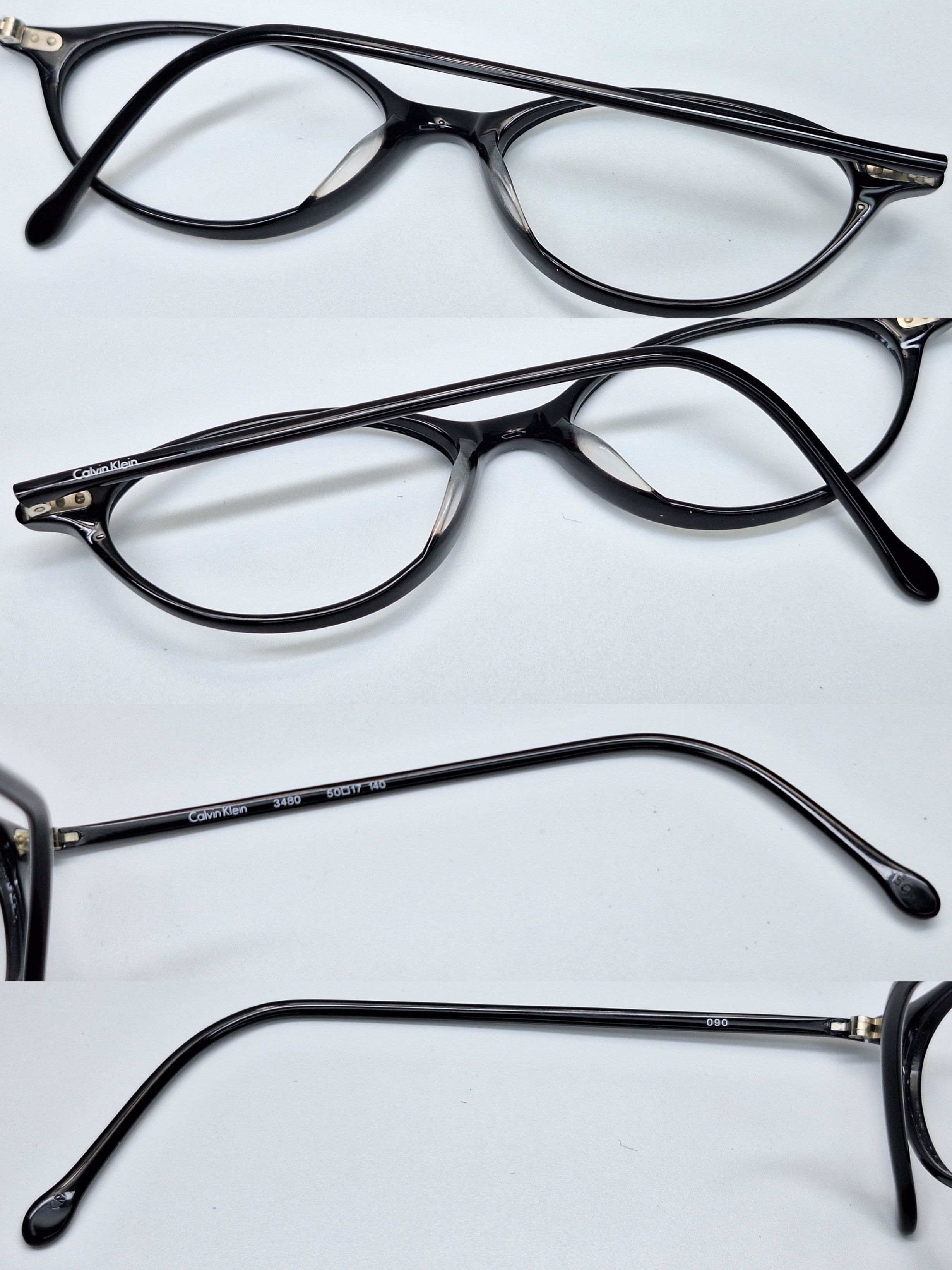 Calvin Klein Calvin Klein 3480 Black Oval Eyeglasses Vintage Geek-Chic Size ONE SIZE - 9 Thumbnail