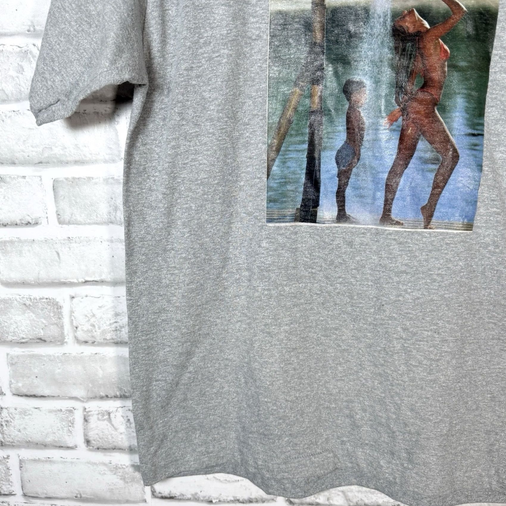 Vintage VTG Lexington T-Shirt Mens L Gray USA Stitch Bikini Girl Graphic Single Stitch Size ONE SIZE - 3 Thumbnail