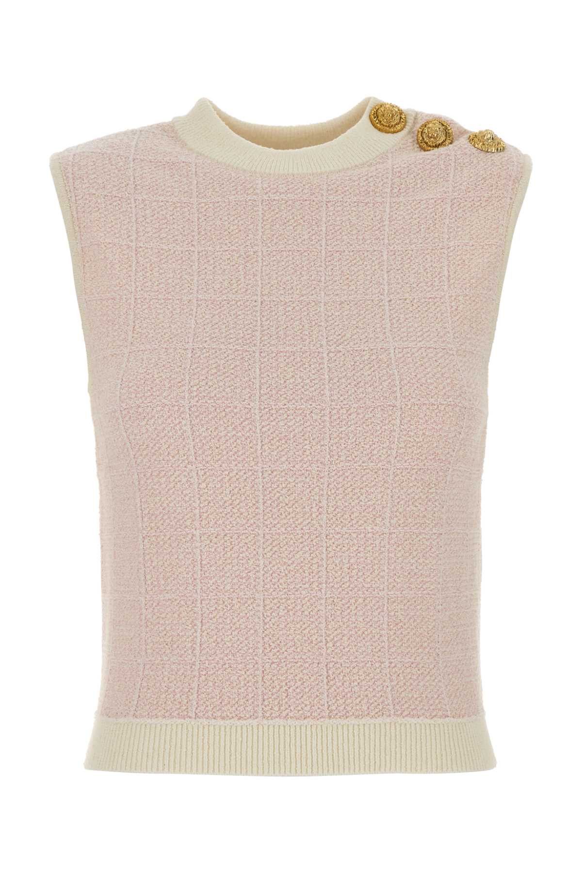 Balmain Pastel Pink Tweed Vest Size M / US 6-8 / IT 42-44 - 1 Thumbnail