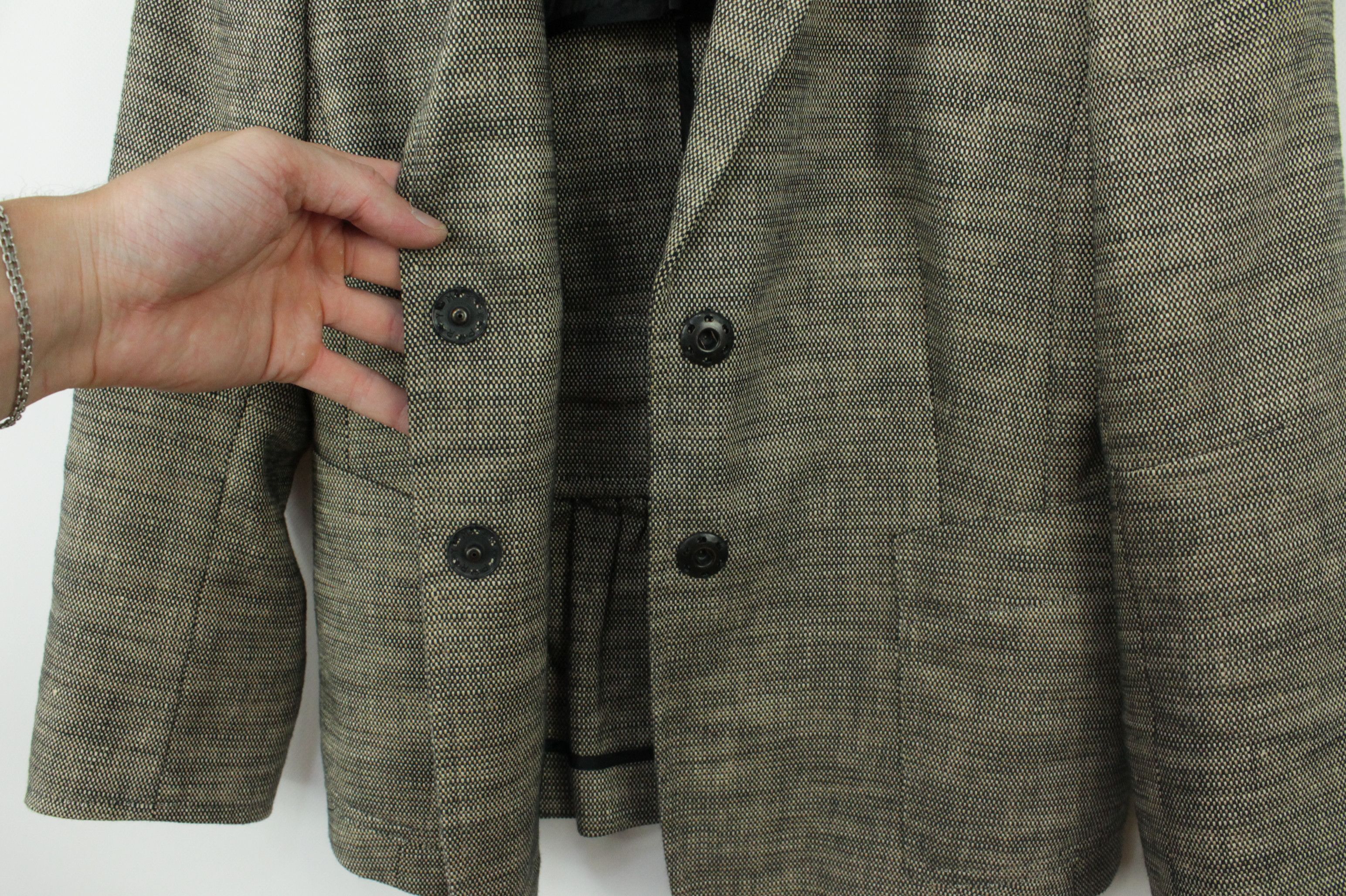 Akris × Designer Akris Punto Gray Melange Cotton Linen Blazer Jacket Size M / US 6-8 / IT 42-44 - 6 Thumbnail