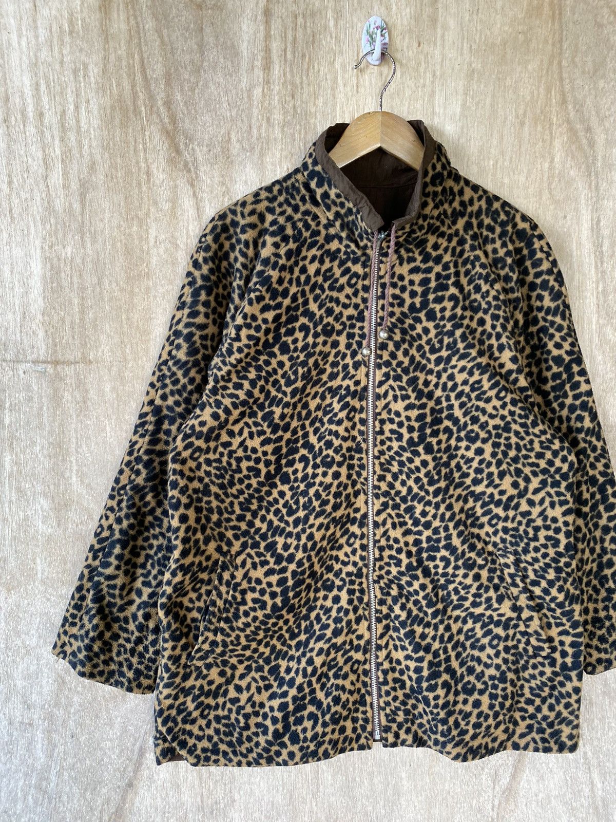 Vintage Leopard Print Fleece Jacket by Calzione - Vintage Fashion Size US L / EU 52-54 / 3 - 4 Thumbnail