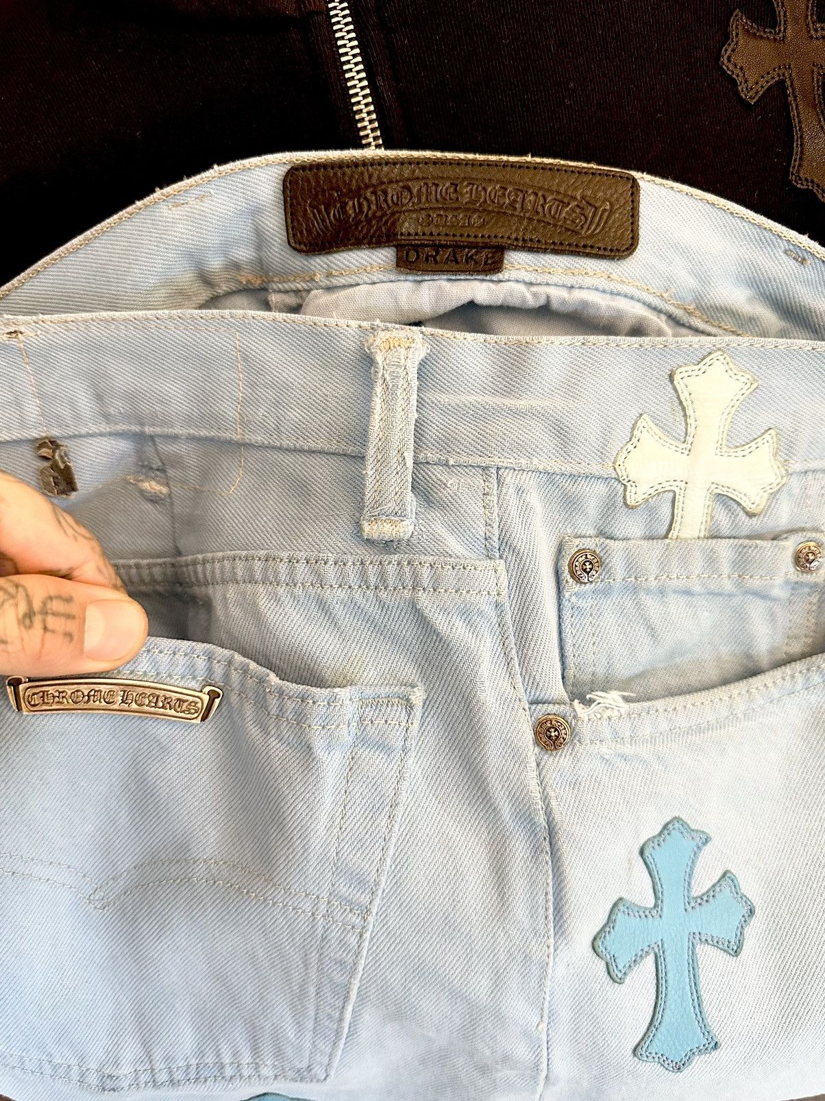 Chrome Hearts × Drake × Levi's DRAKE PERSONAL CHROME HEARTS CROSS PATCH JEANS Size US 40 / EU 56 - 15 Thumbnail