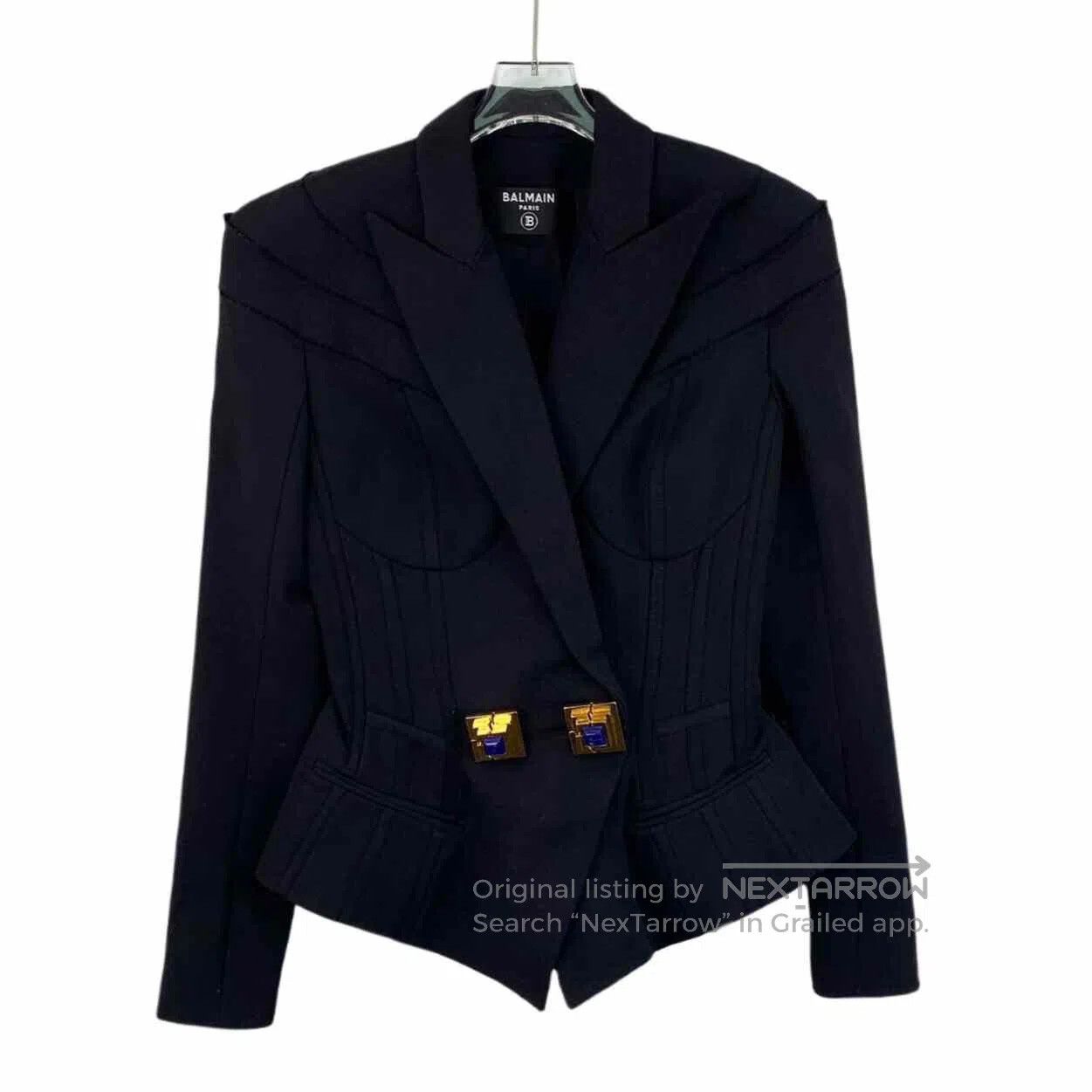 Balmain Balmain Black Wool Lapel Blazer. Size S / US 4 / IT 40 - 1 Thumbnail