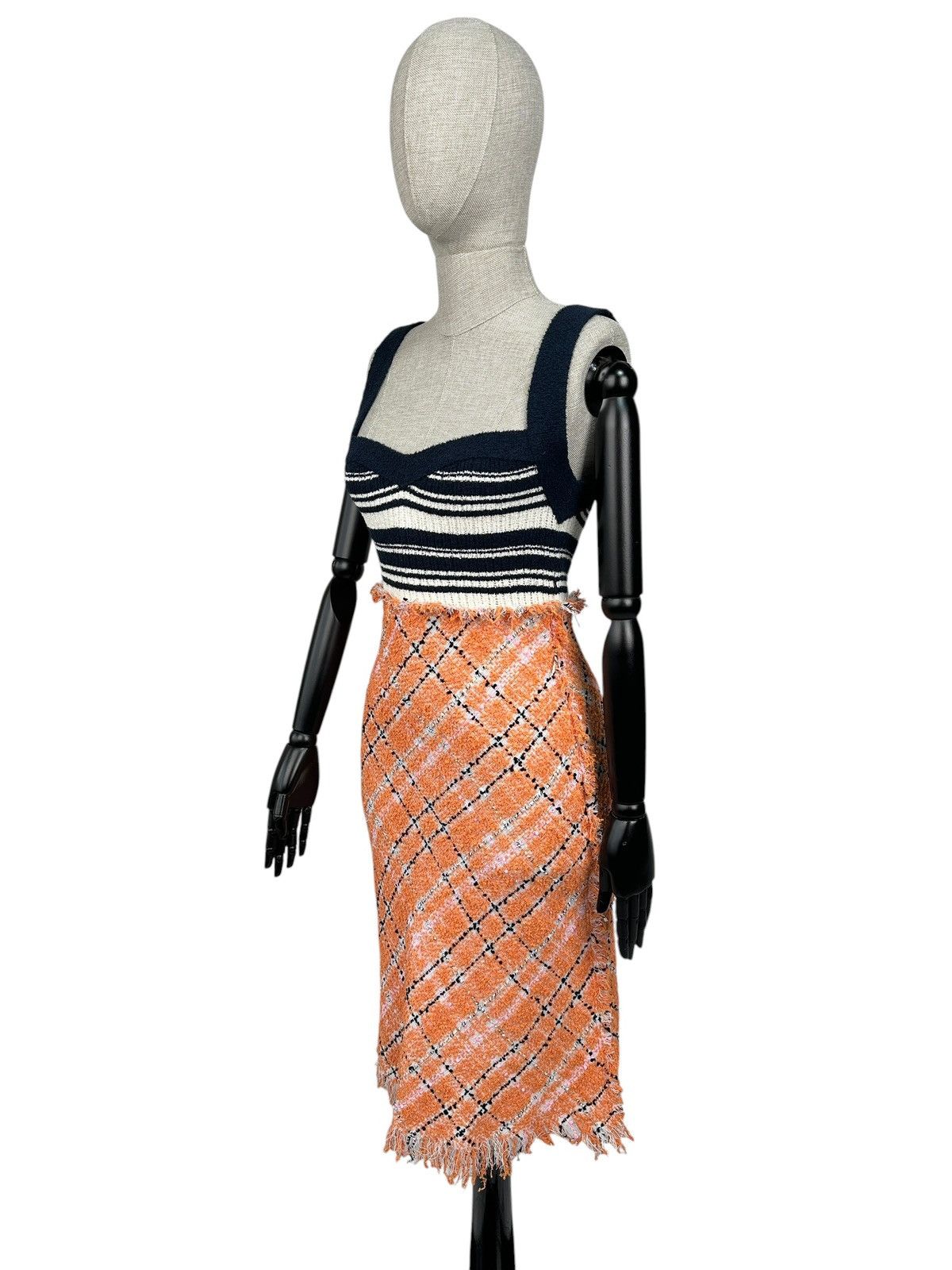 Marni MARNI Striped Bustier Tweed Dress Alkekengi Size 40 Size S / US 4 / IT 40 - 3 Thumbnail