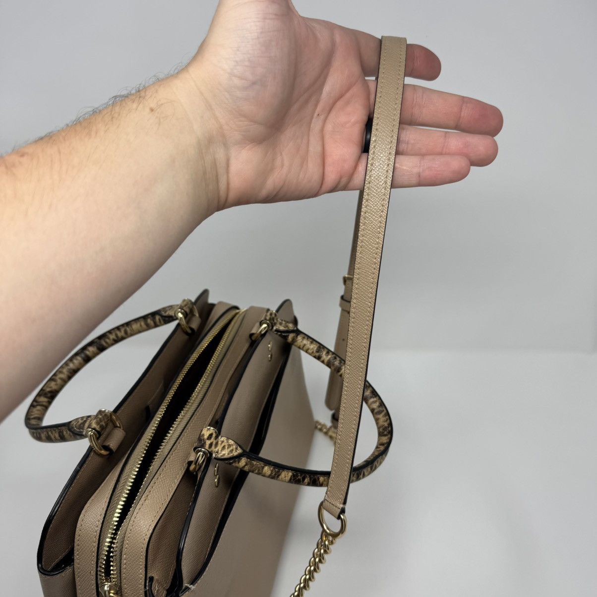 Coach Coach Lillie Carryall Daisy Applique Bag Snake Leather Size ONE SIZE - 11 Thumbnail