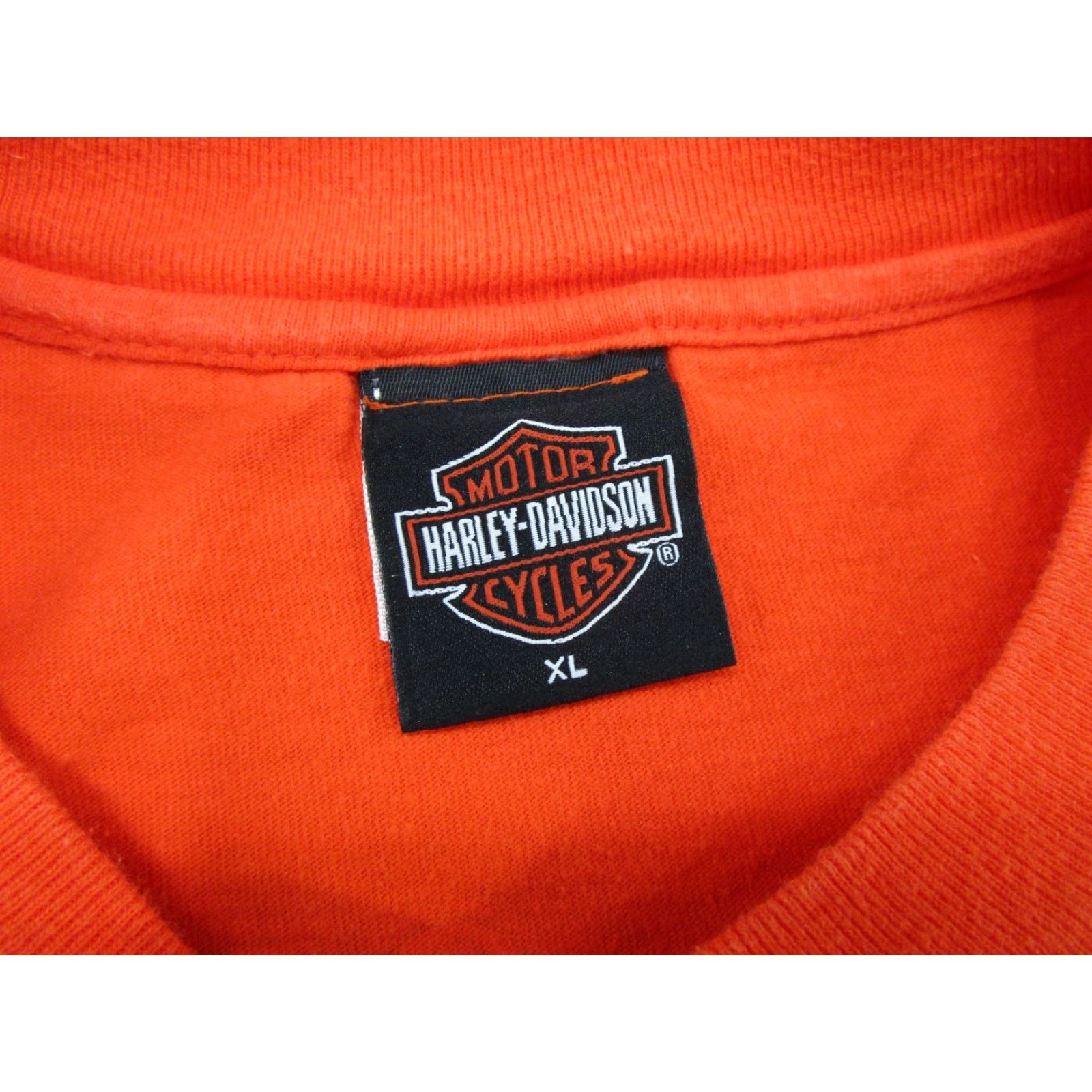 Harley Davidson VINTAGE Y2K 2001 Harley Davidson Engine Flames Double Sided Orange Shirt Size XL Size US XL / EU 56 / 4 - 4 Thumbnail