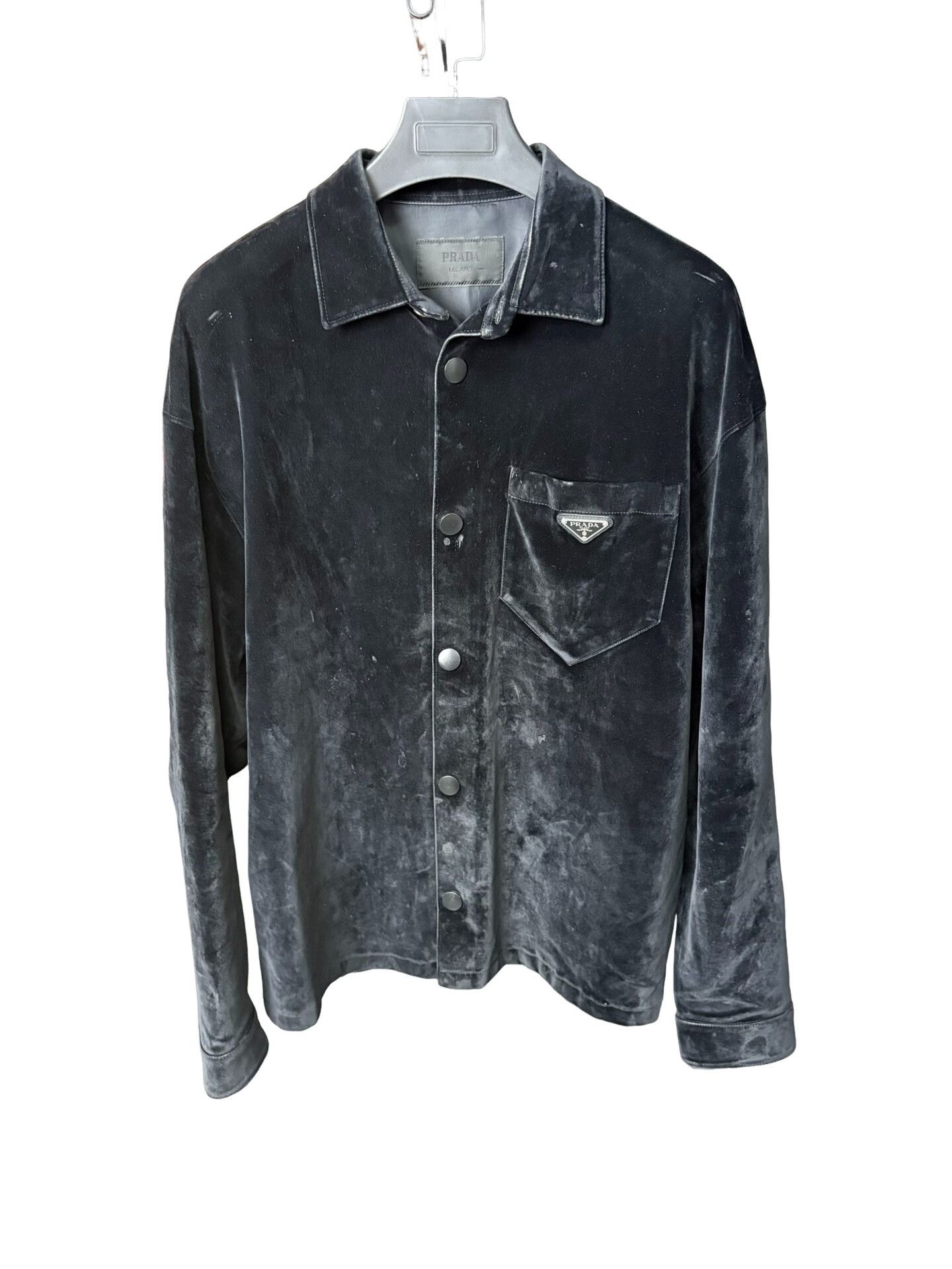 Prada Prada Velvet Triangle Logo Jacket Size L Size US L / EU 52-54 / 3 - 1 Thumbnail