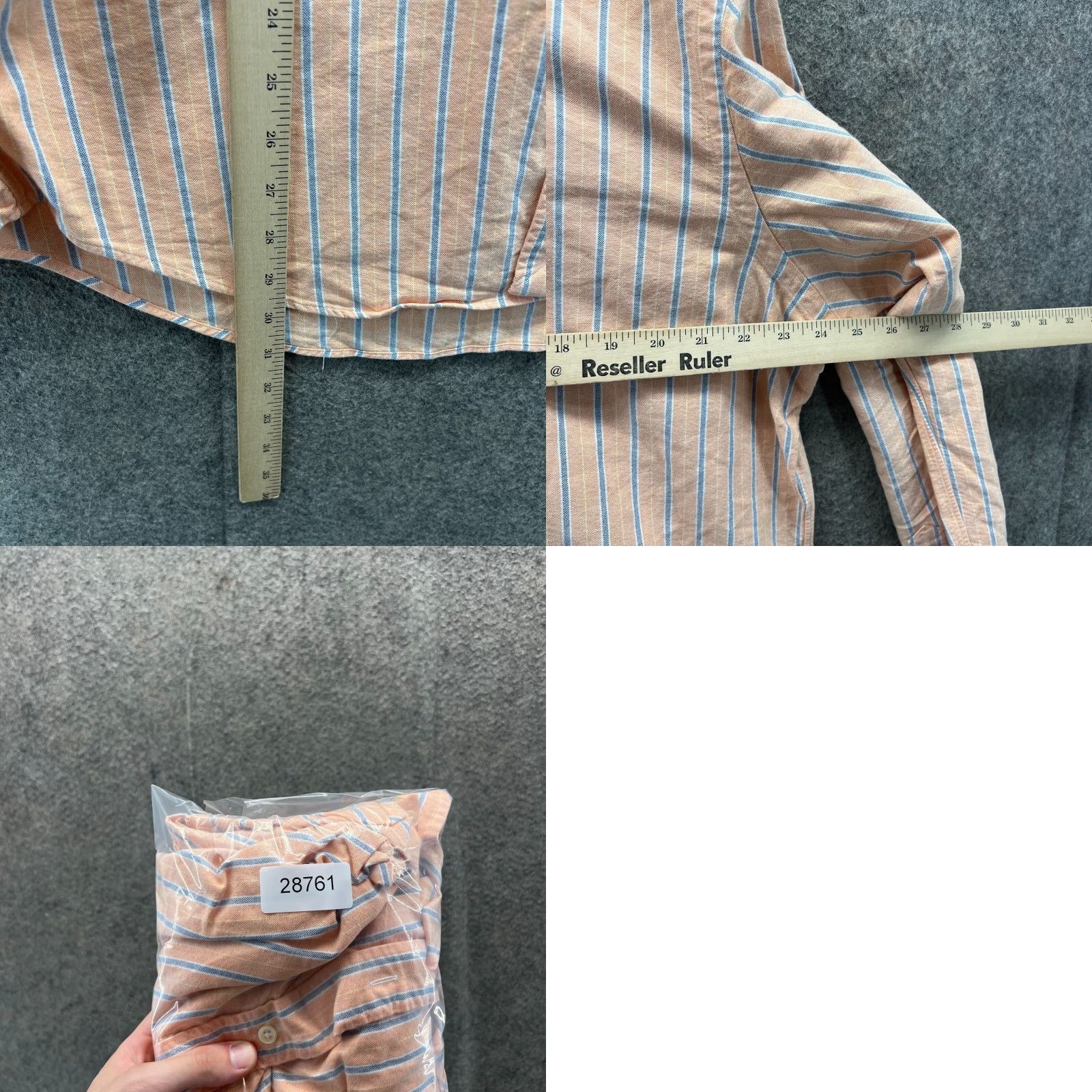 Polo Ralph Lauren VINTAGE Ralph Lauren Shirt Mens 16.5 34/35 Orange Button Down Stripes Oxford Shirt Size US XL / EU 56 / 4 - 8 Thumbnail