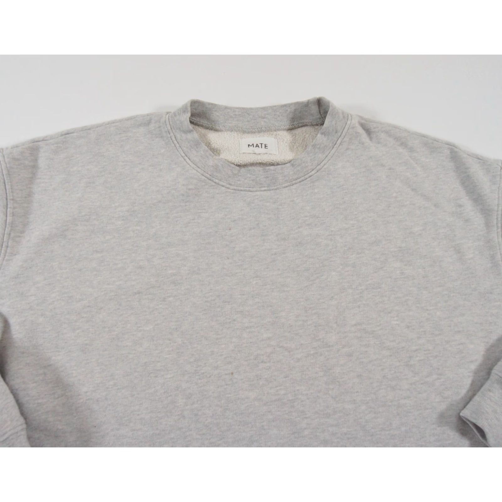 Vintage VINTAGE Mate Women's Sweatshirt Pullover Crew Neck Oversized Casual Fleece Solid XS/S Gray Ladies Size S / US 4 / IT 40 - 2 Thumbnail
