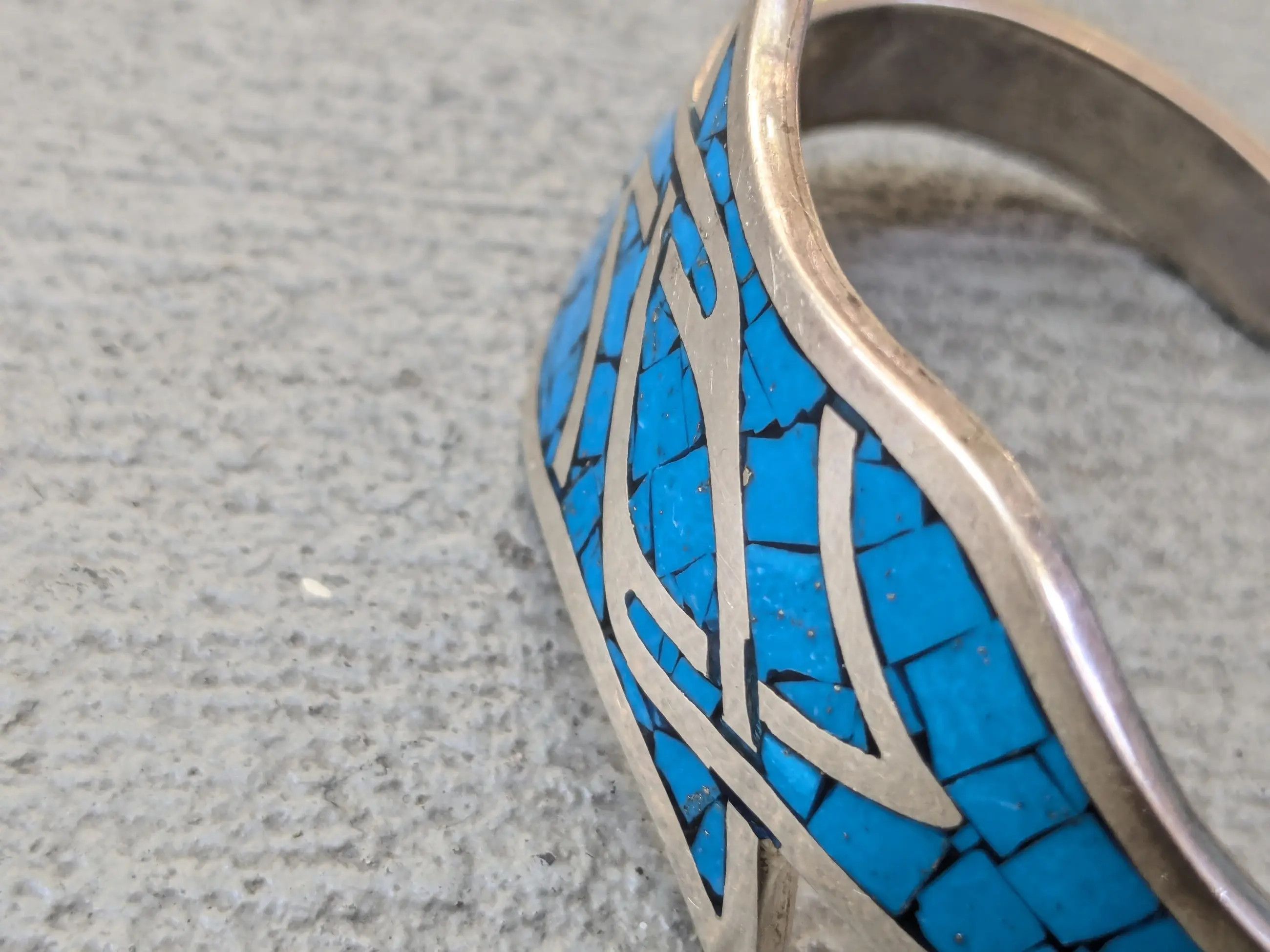 Jewelry × Vintage Vintage Sterling Silver Bracelet Turquoise Cuff Mexico 5.25" Size ONE SIZE - 9 Thumbnail