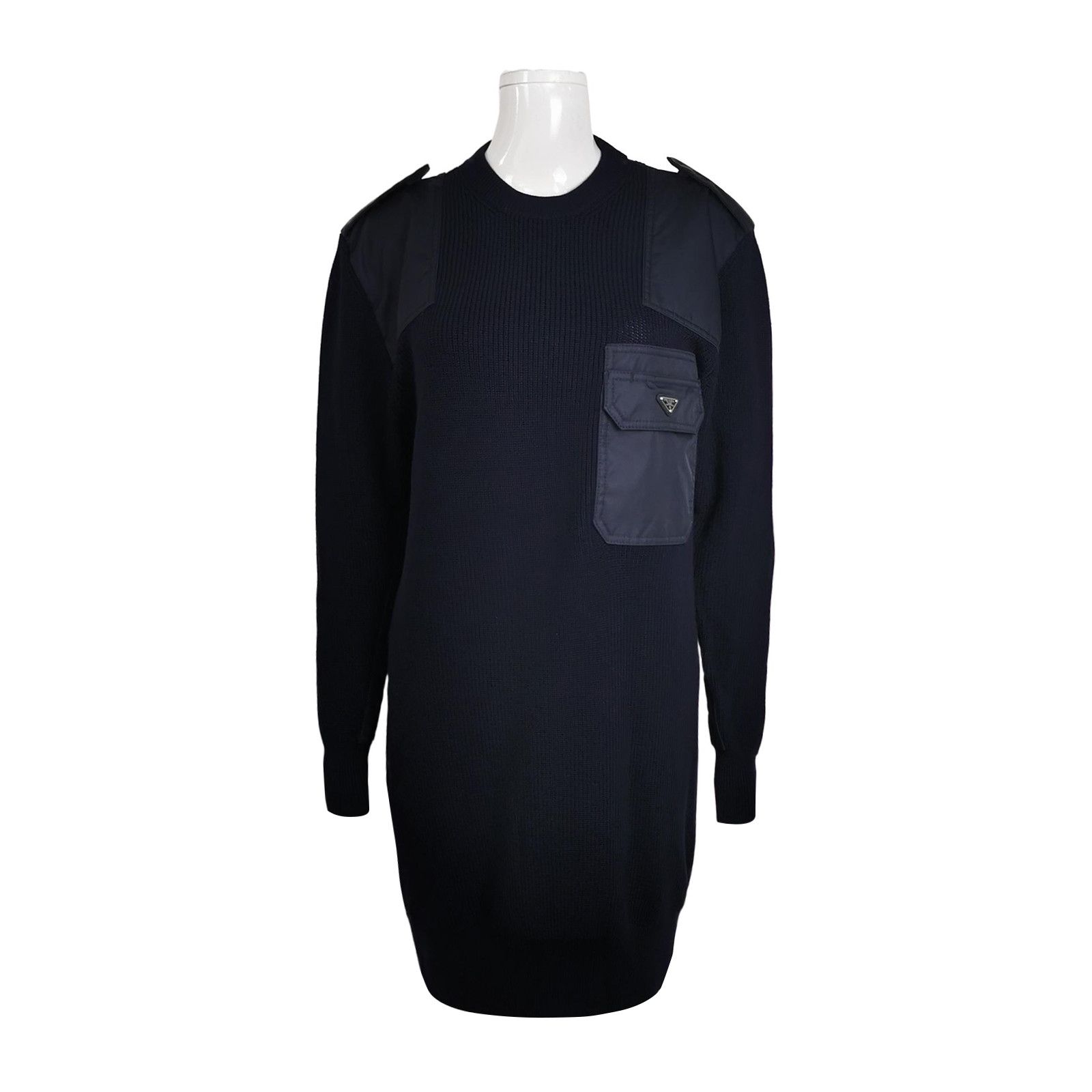 Prada Prada Logo Patch Wool Mini Dress Size 38 Size XS / US 0-2 / IT 36-38 - 1 Thumbnail