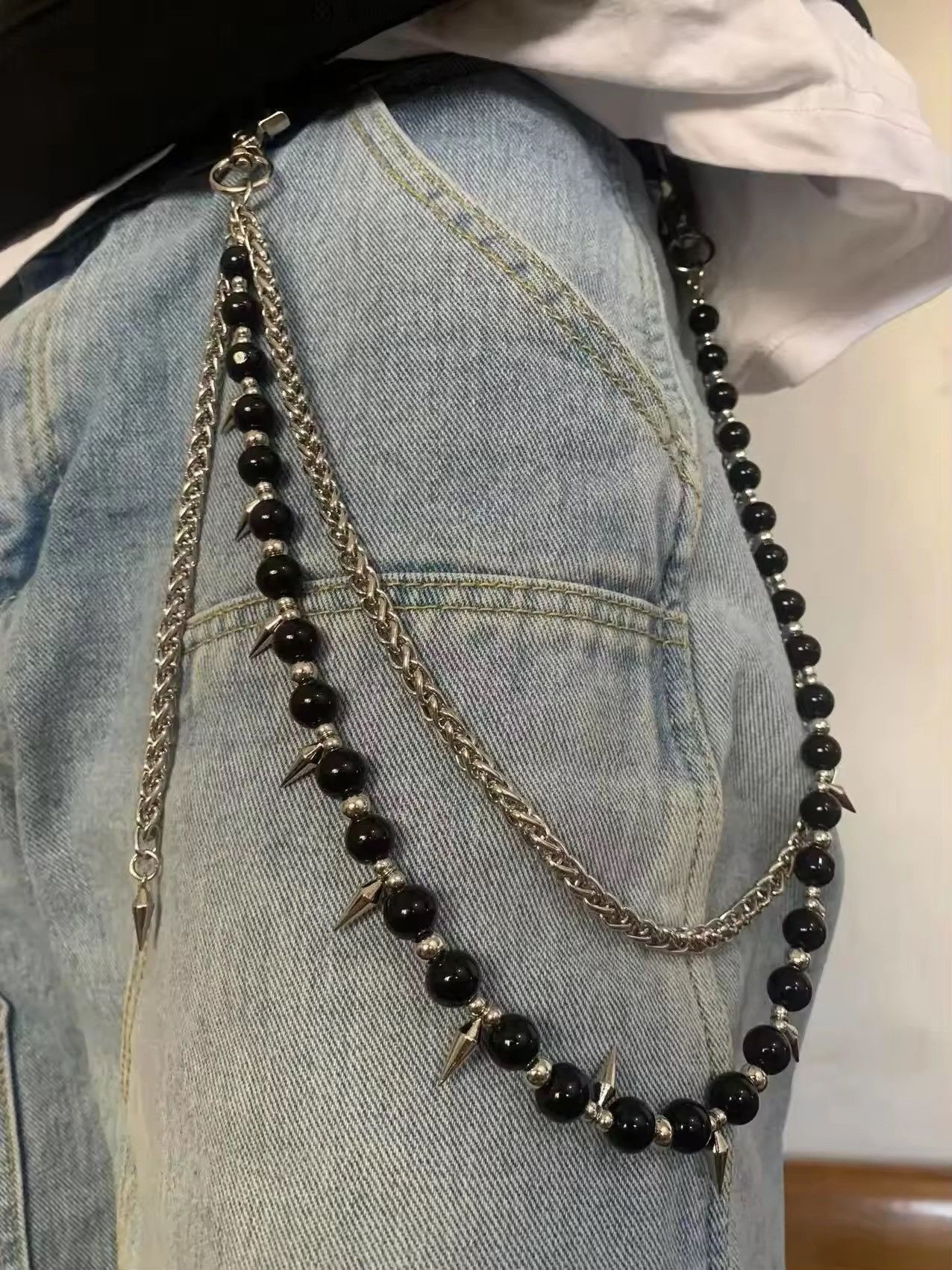 Other Black Chain Punk Trousers Size ONE SIZE - 1 Thumbnail