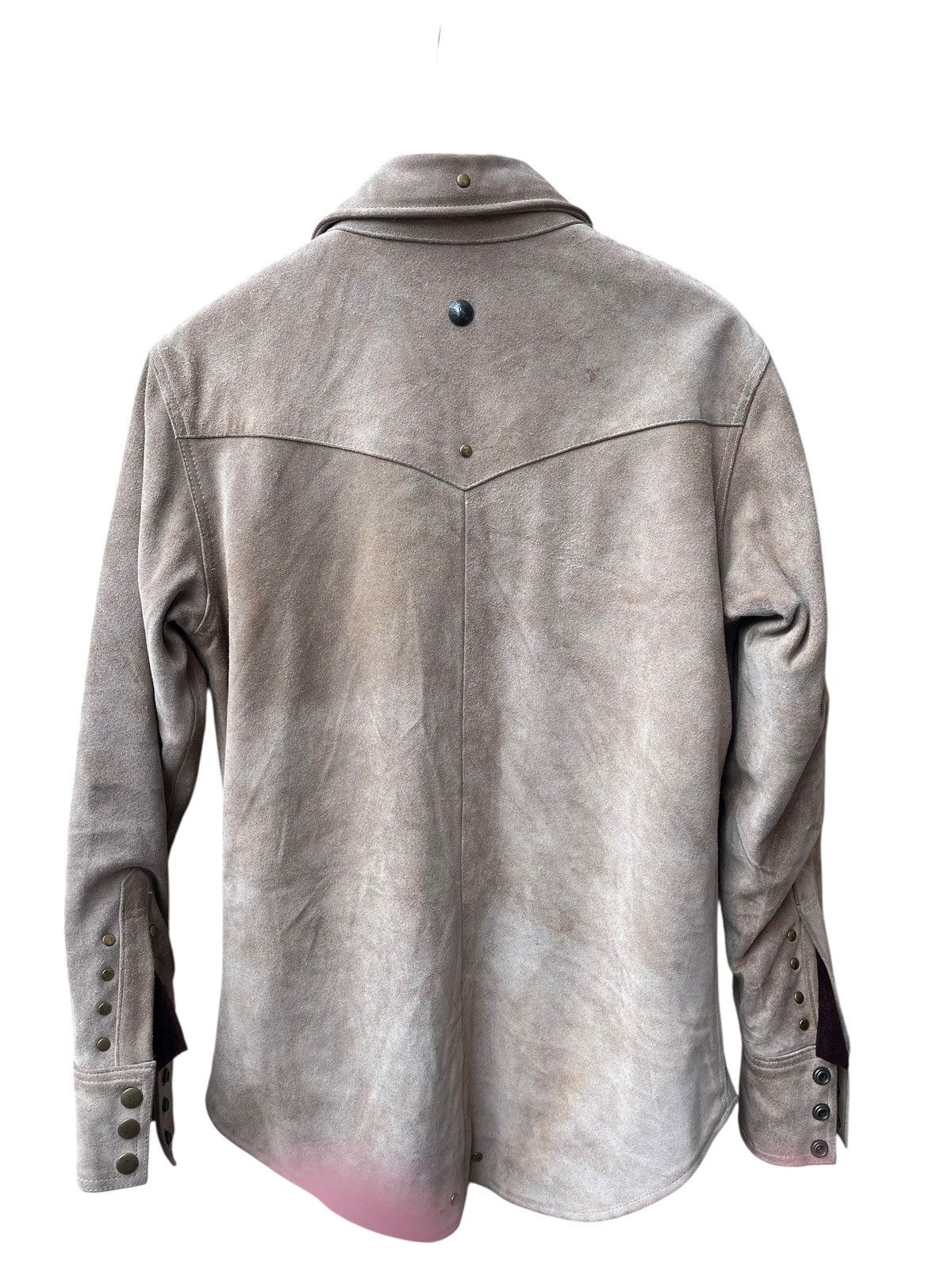 Genuine Leather Light brown suede Horn works leather shirt Size US M / EU 48-50 / 2 - 12 Thumbnail