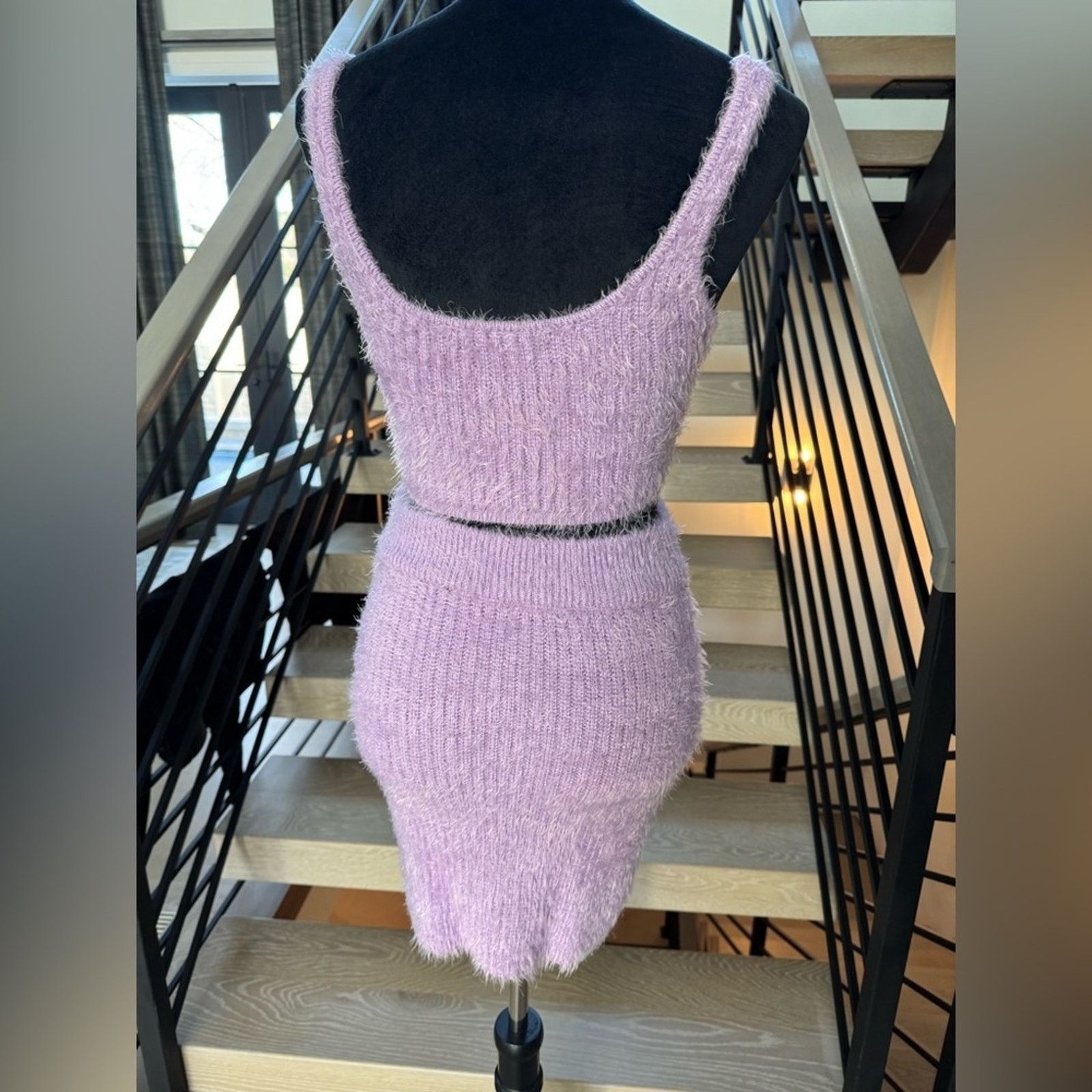 Other Stylish Y2K Vintage Lavender Knit Cardigan and Skirt Set Size S / US 4 / IT 40 - 6 Thumbnail