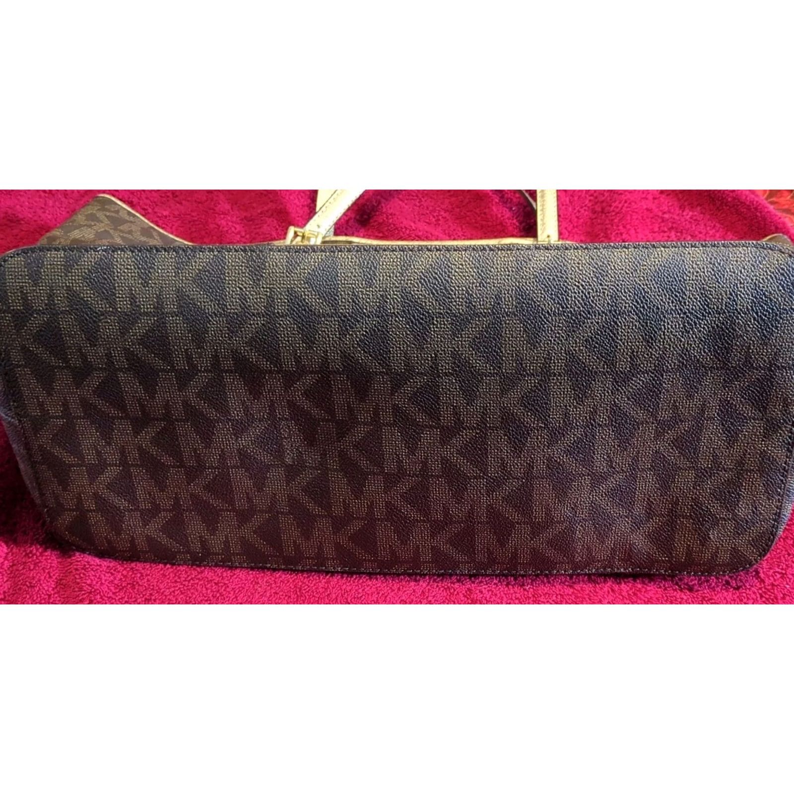 Michael Kors Michael Kors PVC Handbag Brown Gold Signature Large Tote Women’s Size ONE SIZE - 2 Thumbnail