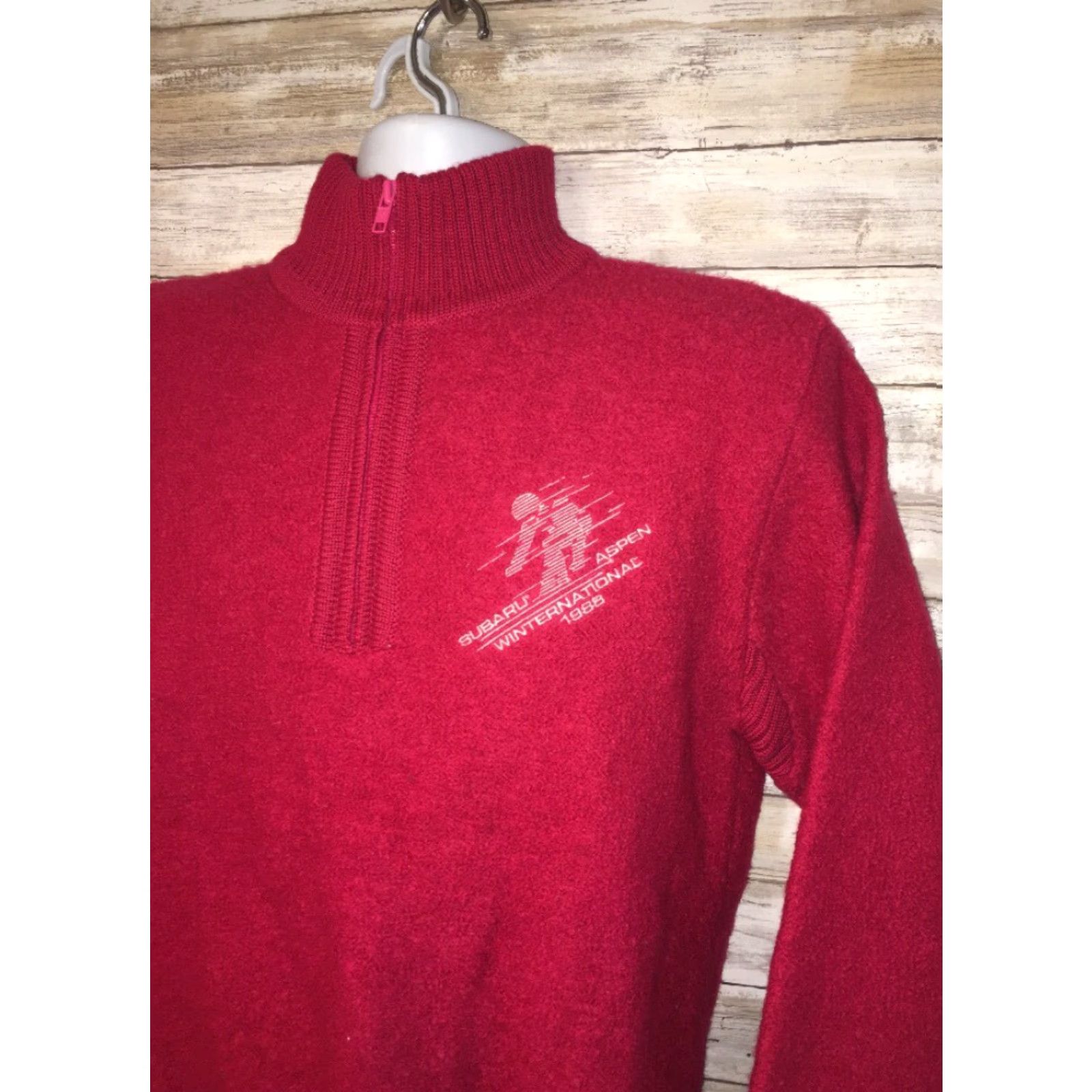 The North Face VINTAGE The North Face Jacket Ski Mens S Red Wool Half Zip Pullover Winter 1988 Skiing Size US S / EU 44-46 / 1 - 2 Thumbnail