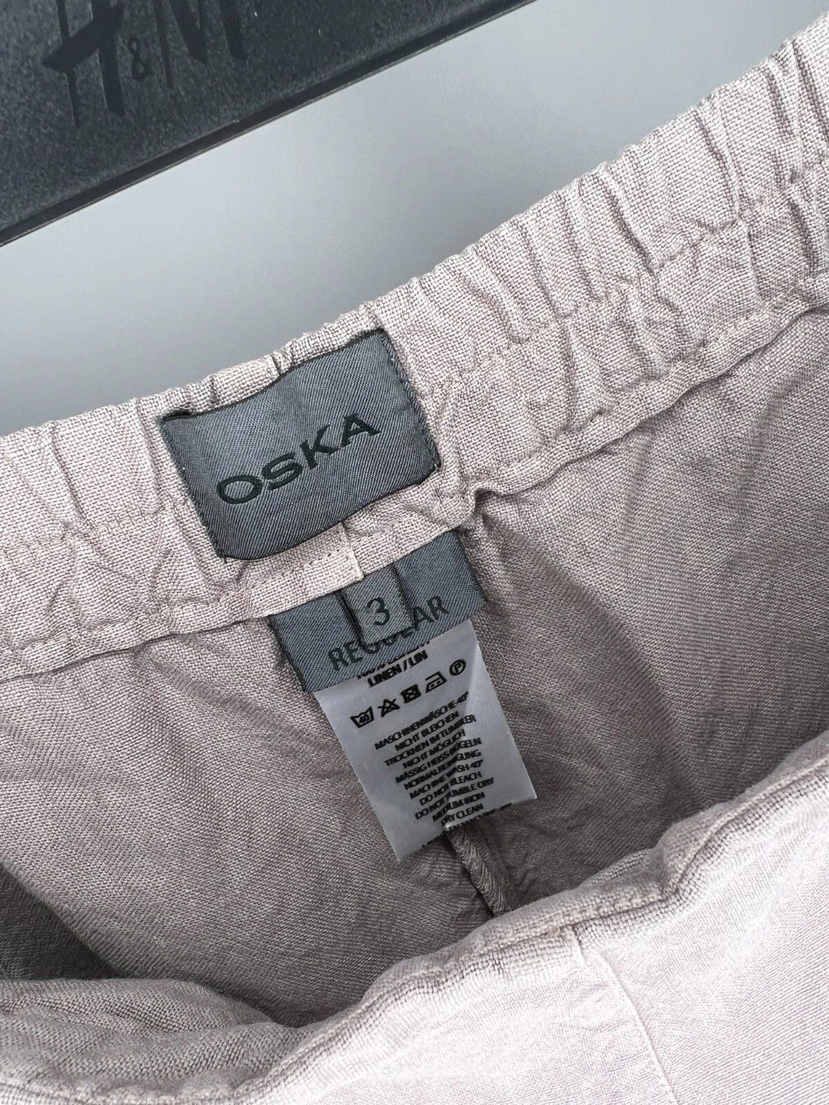 OSKA OSKA Light Grey 100% Linen Wide Leg Pants Trousers Size 3 Size 32" / US 10 / IT 46 - 6 Thumbnail