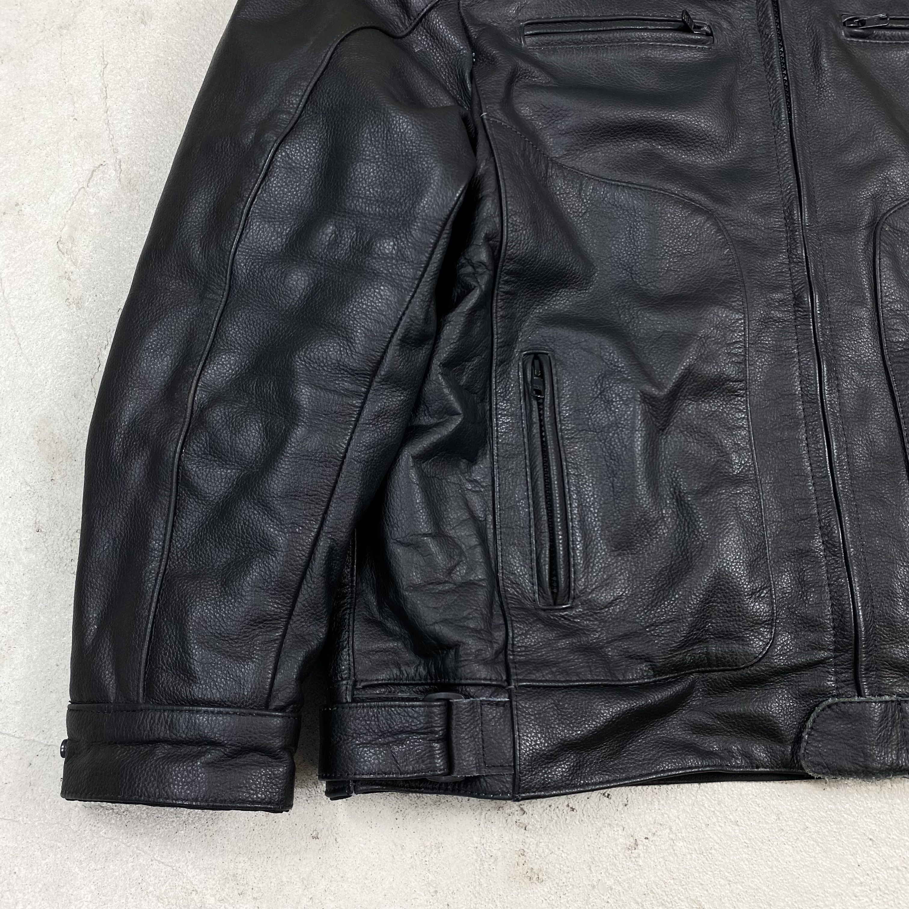 Genuine Leather racing leather Jacket moto real biker Y2K Size US XXL / EU 58 / 5 - 7 Thumbnail