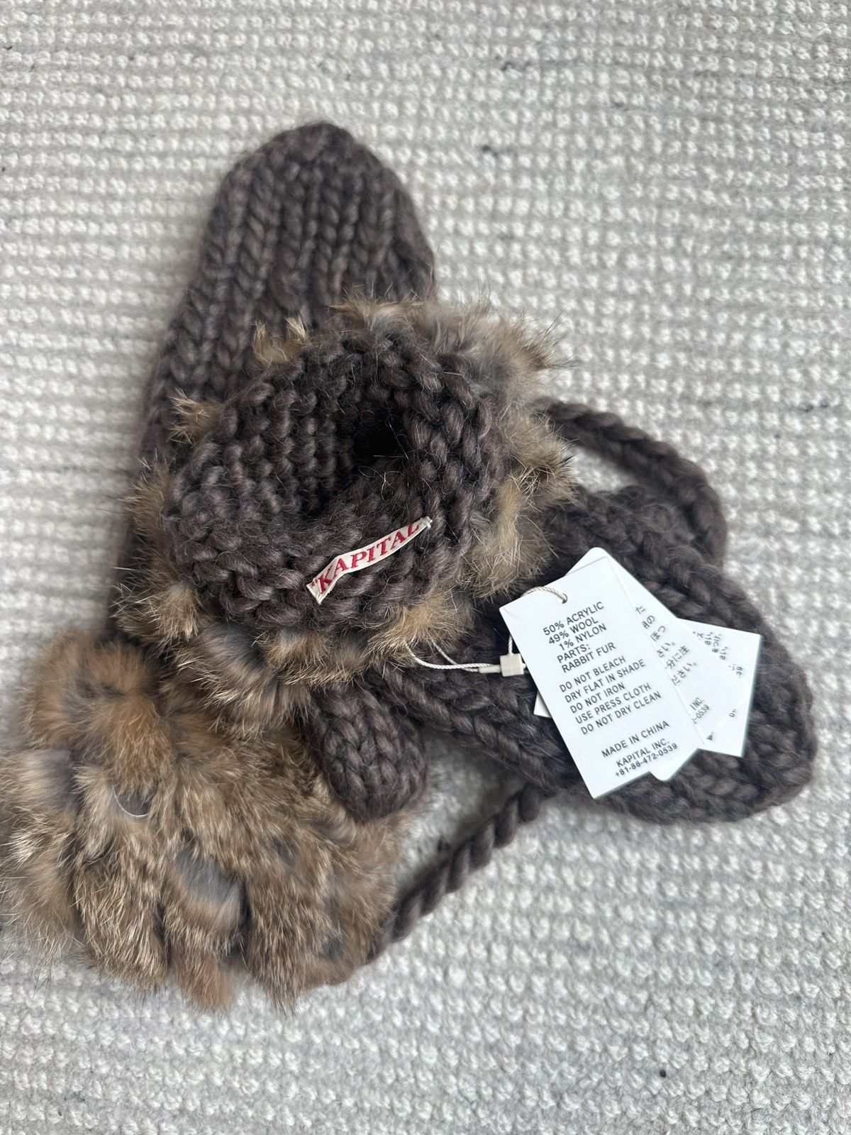 Kapital Kapital wool rabbit fur mittens Size ONE SIZE - 3 Thumbnail