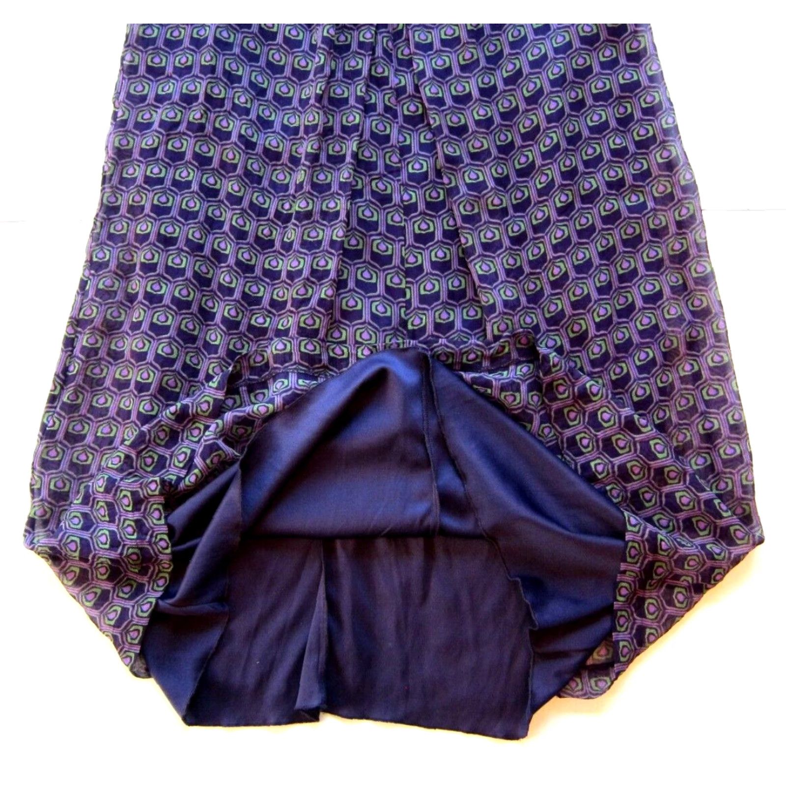 Vintage Jonathan Martin 100% Silk Purple Green Geometric Tank Dress Tunic Dress 10 Size L / US 10 / IT 46 - 5 Thumbnail