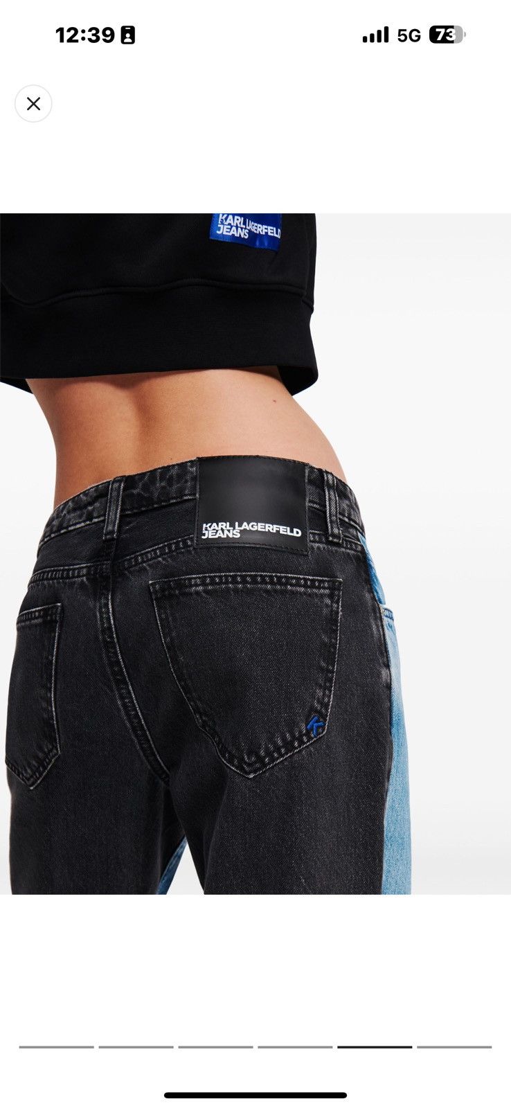 Karl Lagerfeld COLOR BLOCK MID RISE JEANS Size 30" / US 8 / IT 44 - 5 Thumbnail