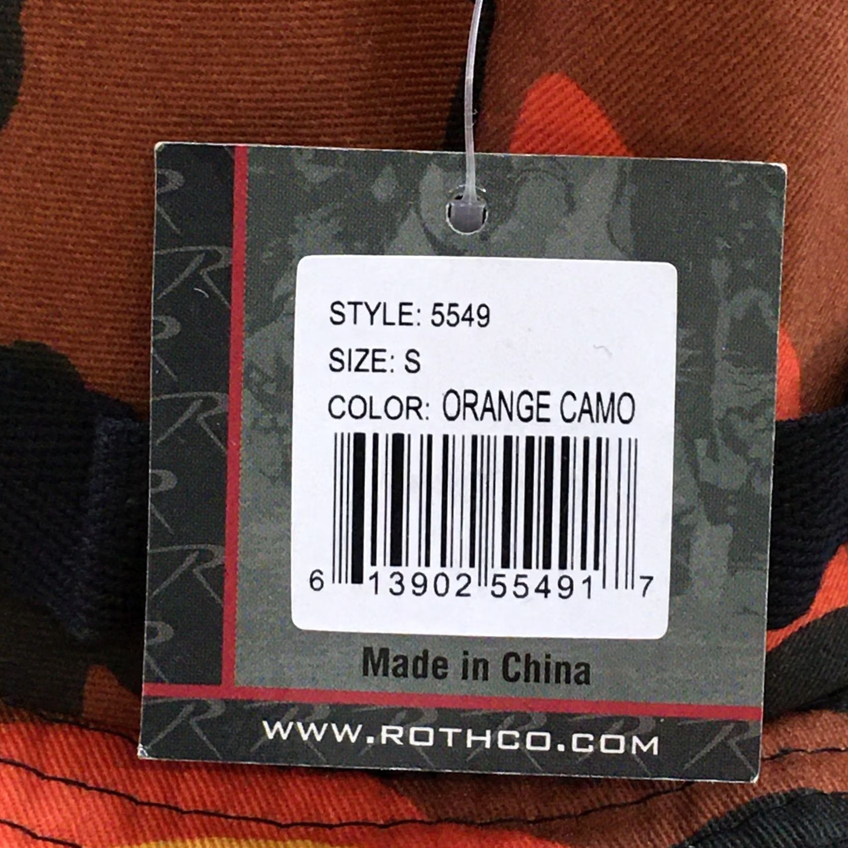 Rothco Rothco Bucket Hat Unisex Black Orange Camo Small Fitted Round Brim Cotton Blend Size ONE SIZE - 6 Thumbnail