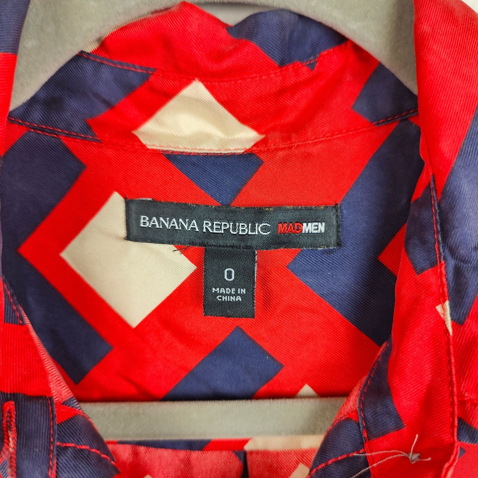 Banana Republic Banana Republic Mad Men Silk Shirt Dress Womens 0 Red Blue Size XS / US 0-2 / IT 36-38 - 5 Thumbnail