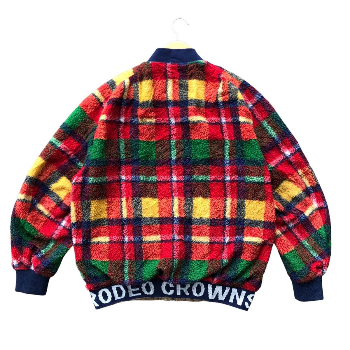 Japanese Brand RODEO CROWNS reversable multicolor fleece bomber jacket Size US M / EU 48-50 / 2 - 2 Thumbnail