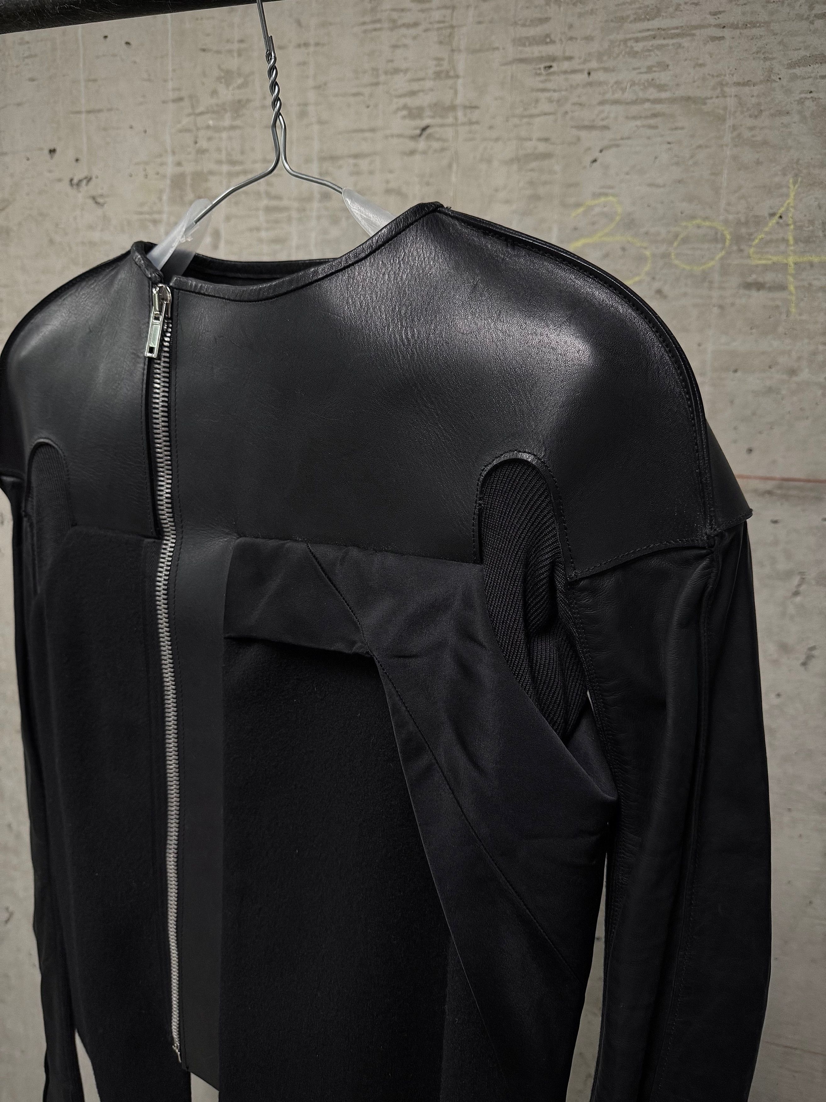 Rick Owens Rick Owens Asymmetric Wool Leather Jacket Size US M / EU 48-50 / 2 - 2 Thumbnail