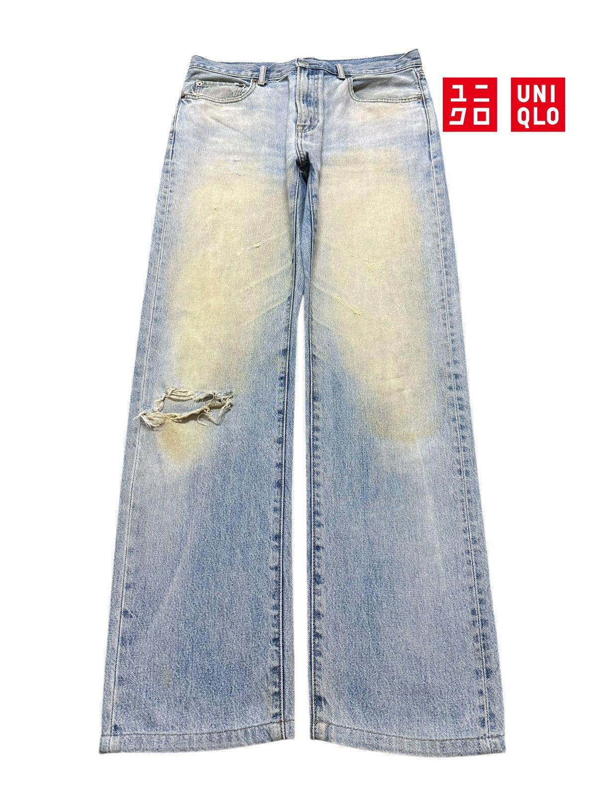 Uniqlo Vintage Y2K Japanese Uniqlo Mud Wash Faded Distress Straight Size US 32 / EU 48 - 1 Thumbnail