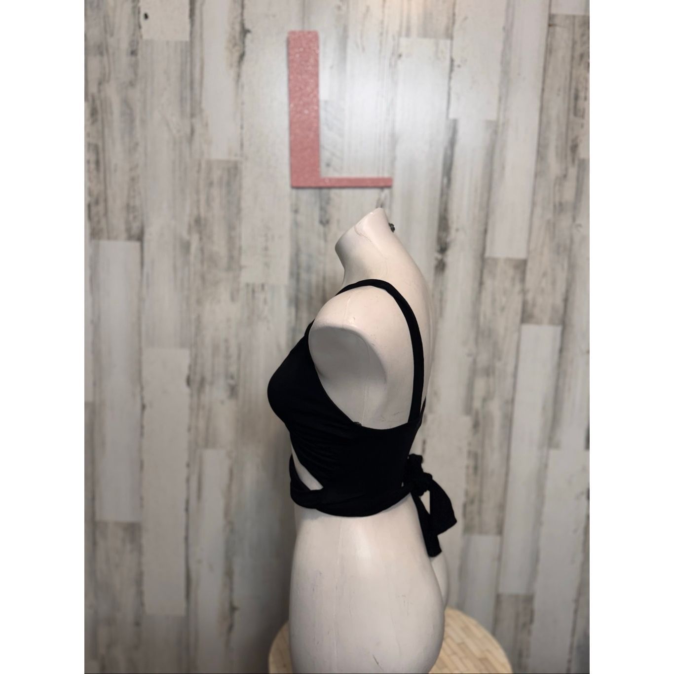 Forever 21 Forever 21 Black Wrap Cutout Crop Top | Size Large Size L / US 10 / IT 46 - 3 Thumbnail