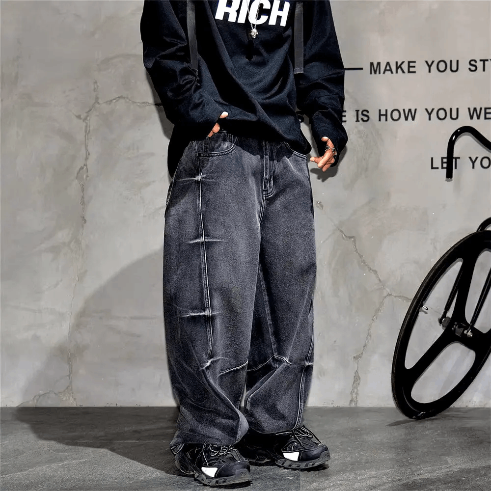 Designer × Jean Streetwear Baggy Vintage Washed Jeans Pants Size US 32 / EU 48 - 1 Thumbnail
