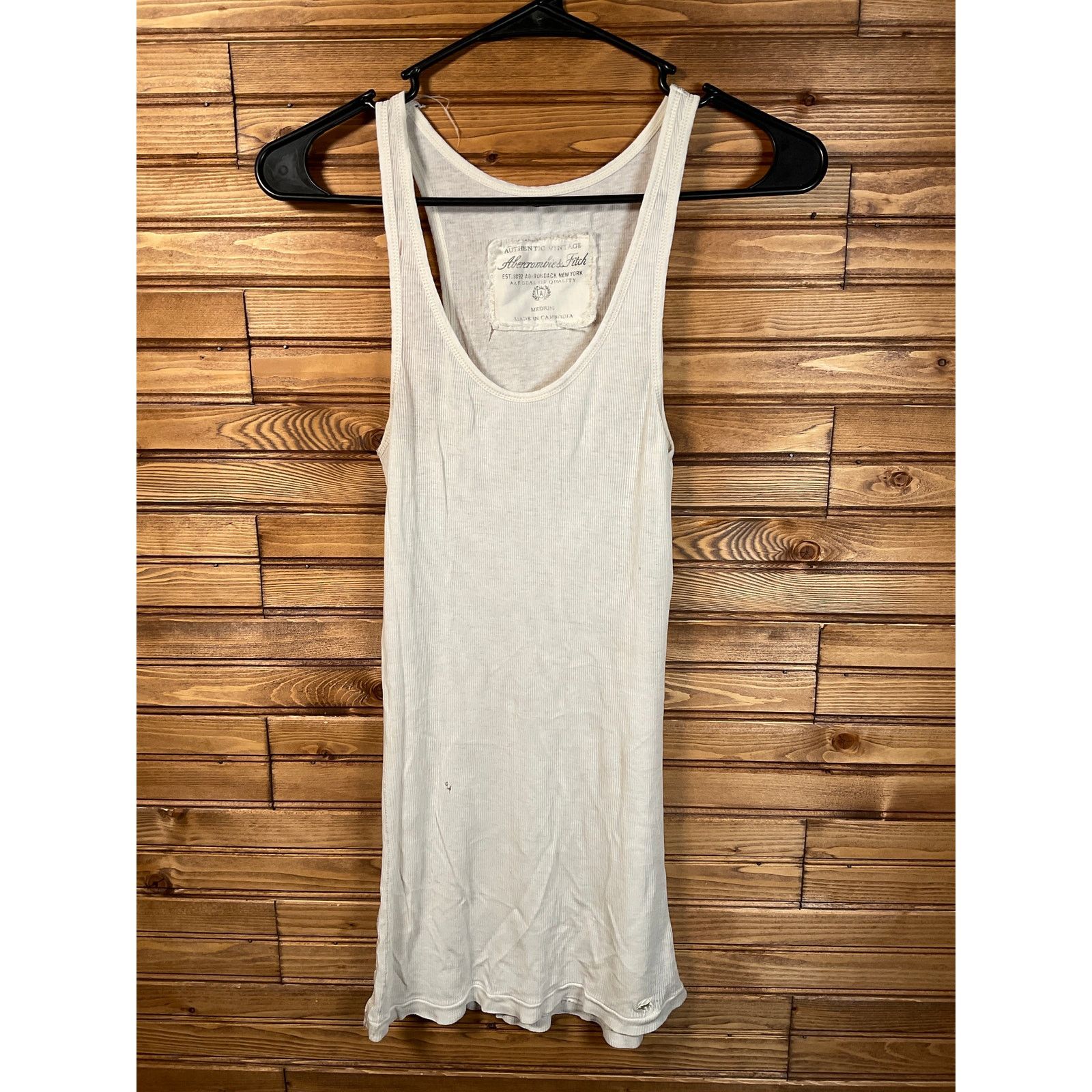 Abercrombie & Fitch VTG Abercrombie & Fitch Woman's Tank Top Beige / White Med Size M / US 6-8 / IT 42-44 - 4 Thumbnail