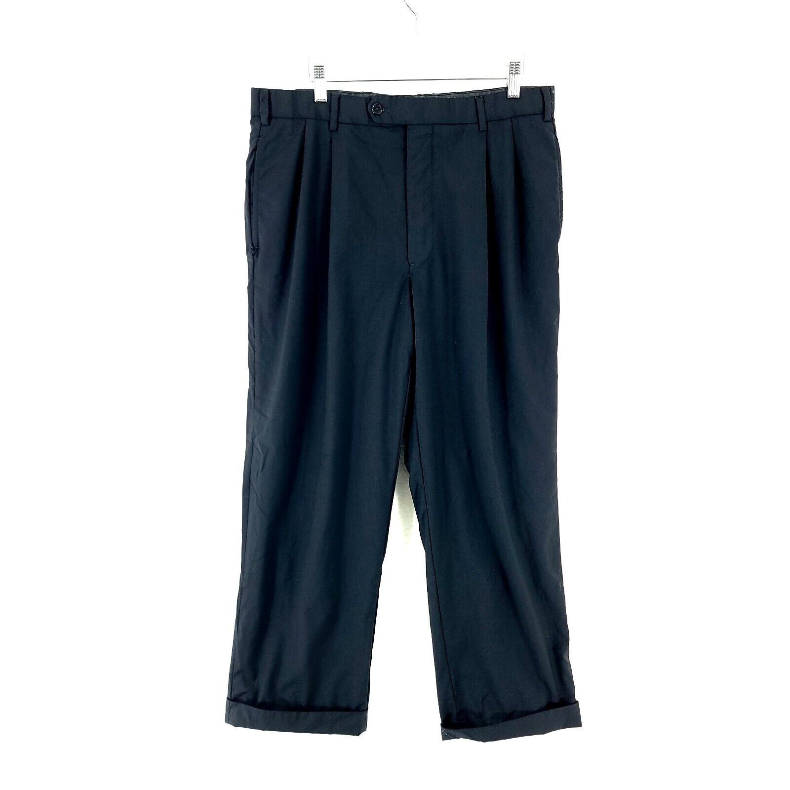 Brooks Brothers Brooks Brothers Loro Piana Wool Blue Pleated Cuffed Mid Rise Size 34S - 1 Thumbnail