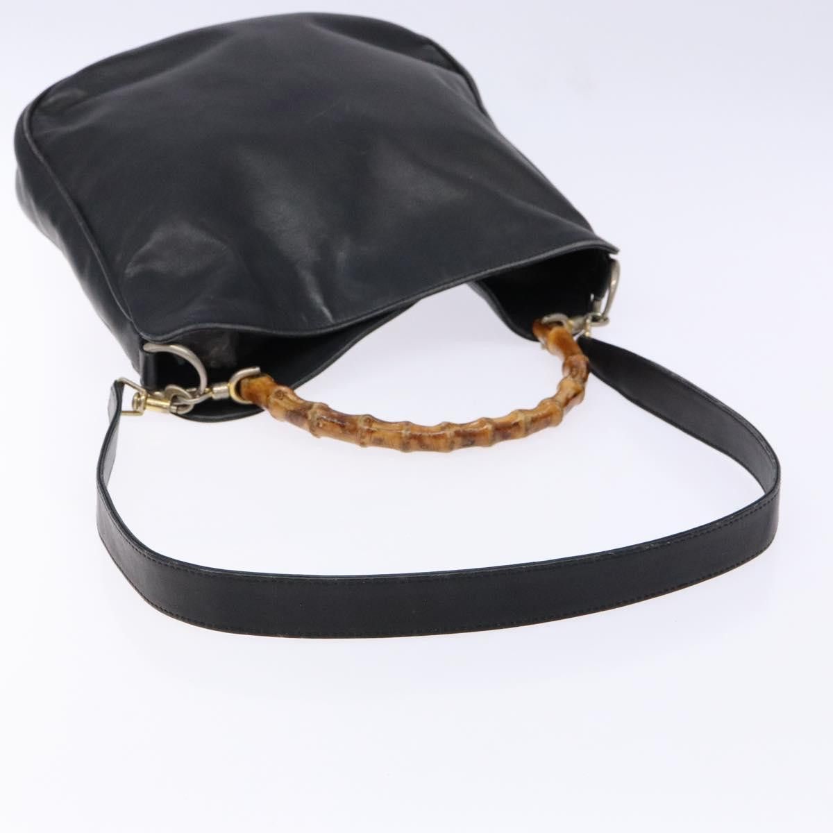 Gucci GUCCI Bamboo Hand Bag Leather Black Gold 001 1781 001 1781 Size ONE SIZE - 9 Thumbnail