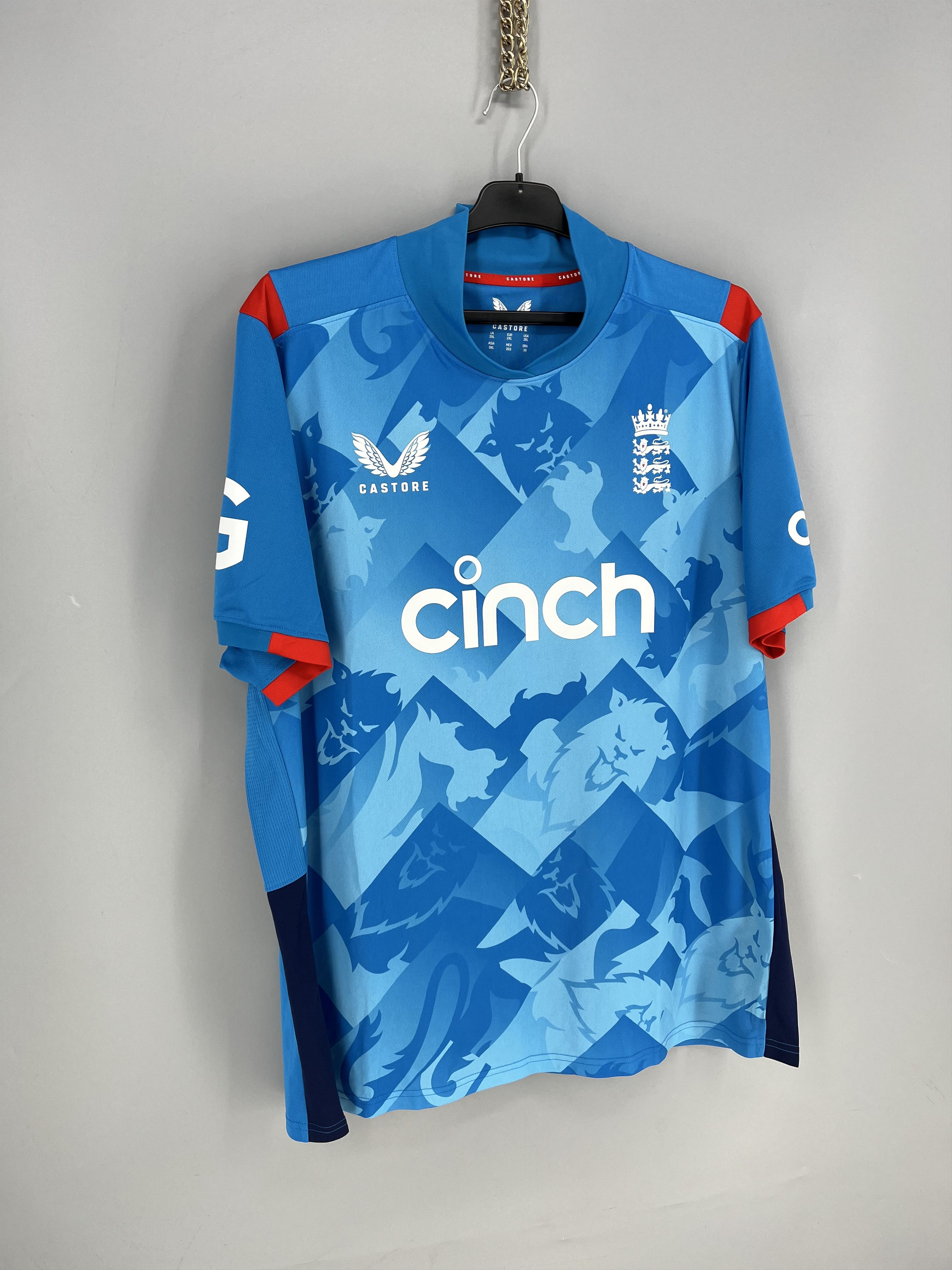 Vintage England Cricket Castore Blue One Day Shirt size Size US XXL / EU 58 / 5 - 2 Thumbnail