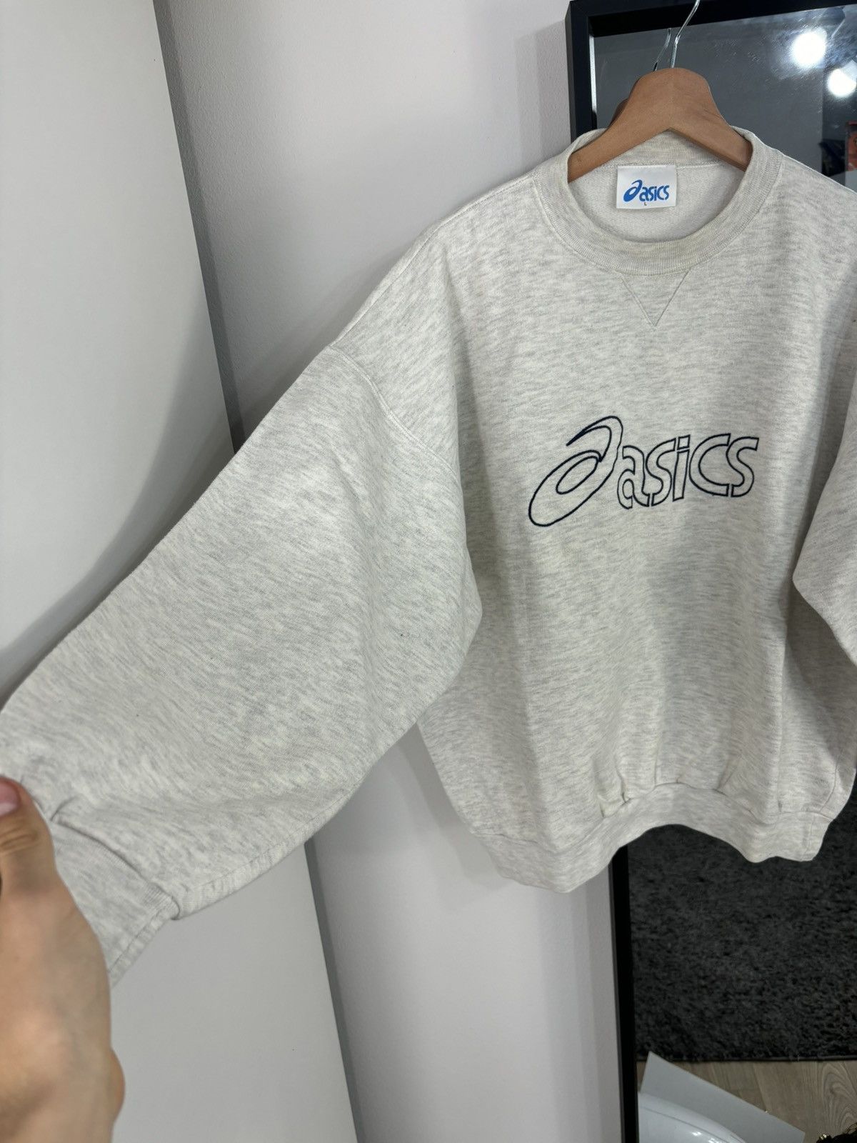 Asics × Japanese Brand × Vintage 90s Vintage Embroidery Big Logo Asics Sweatshirt Japanese Size US L / EU 52-54 / 3 - 2 Thumbnail
