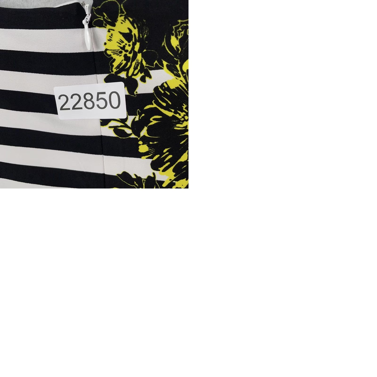 Vintage Cache Dress Womens Black White Stripe Yellow Floral Stretch Sheath Bodycon XS Size XS / US 0-2 / IT 36-38 - 9 Thumbnail