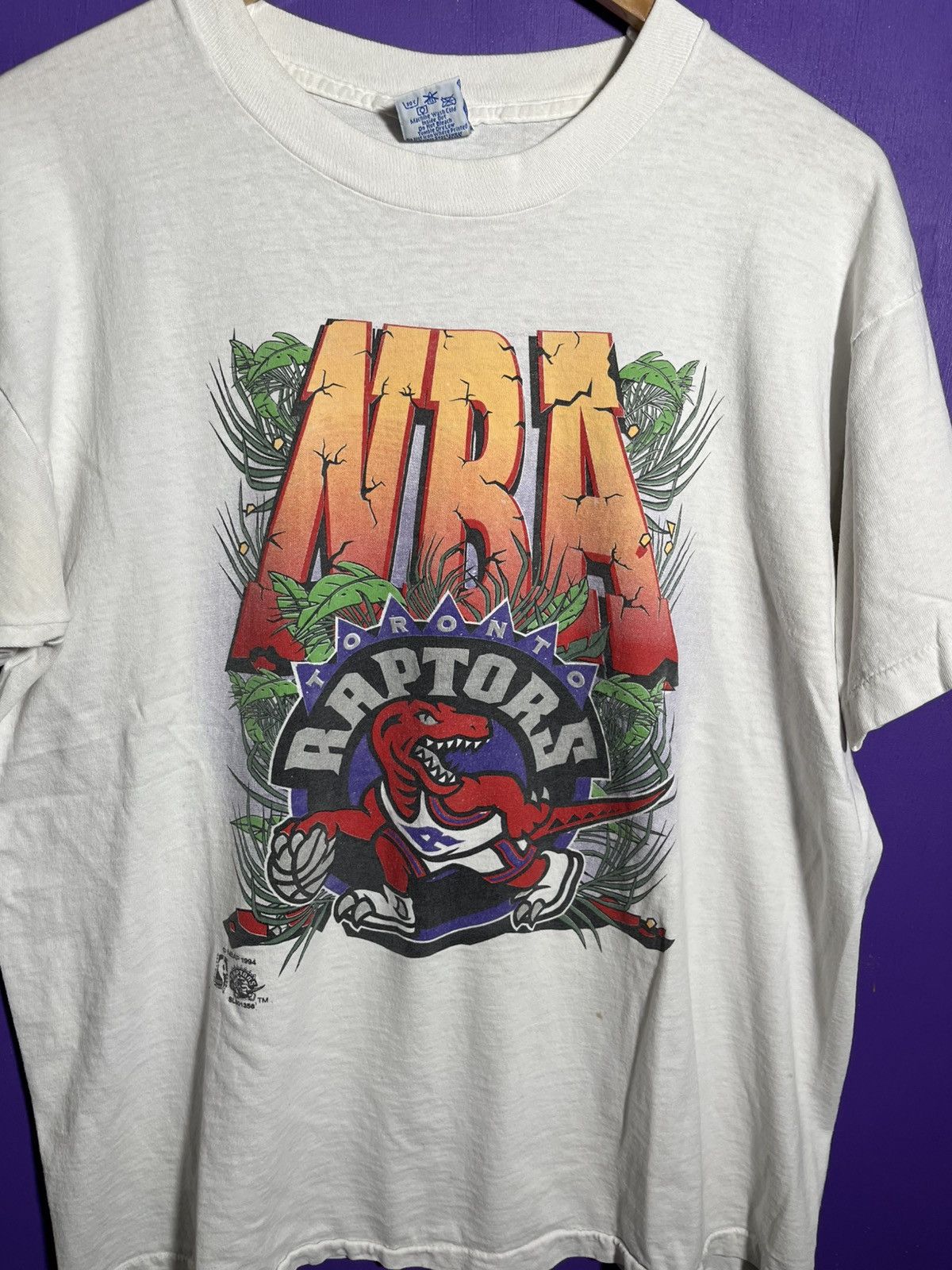 NBA × Salem Sportswear × Vintage Vintage 1994 Salem Toronto raptors t-shirt Size US L / EU 52-54 / 3 - 3 Thumbnail