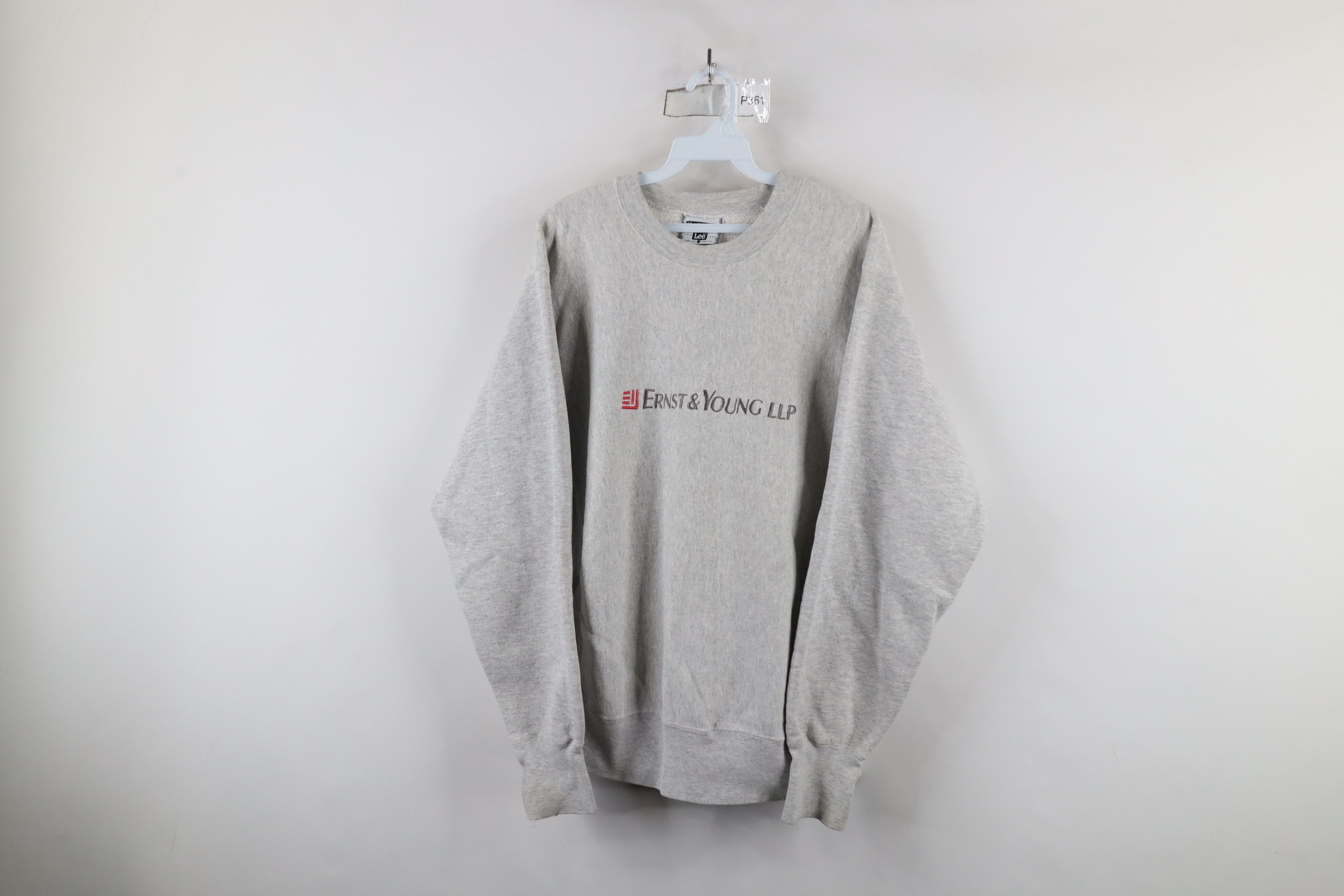 Vintage Vintage 90s Reverse Ernst and Young LLP Sweatshirt Gray USA Size US L / EU 52-54 / 3 - 1 Thumbnail