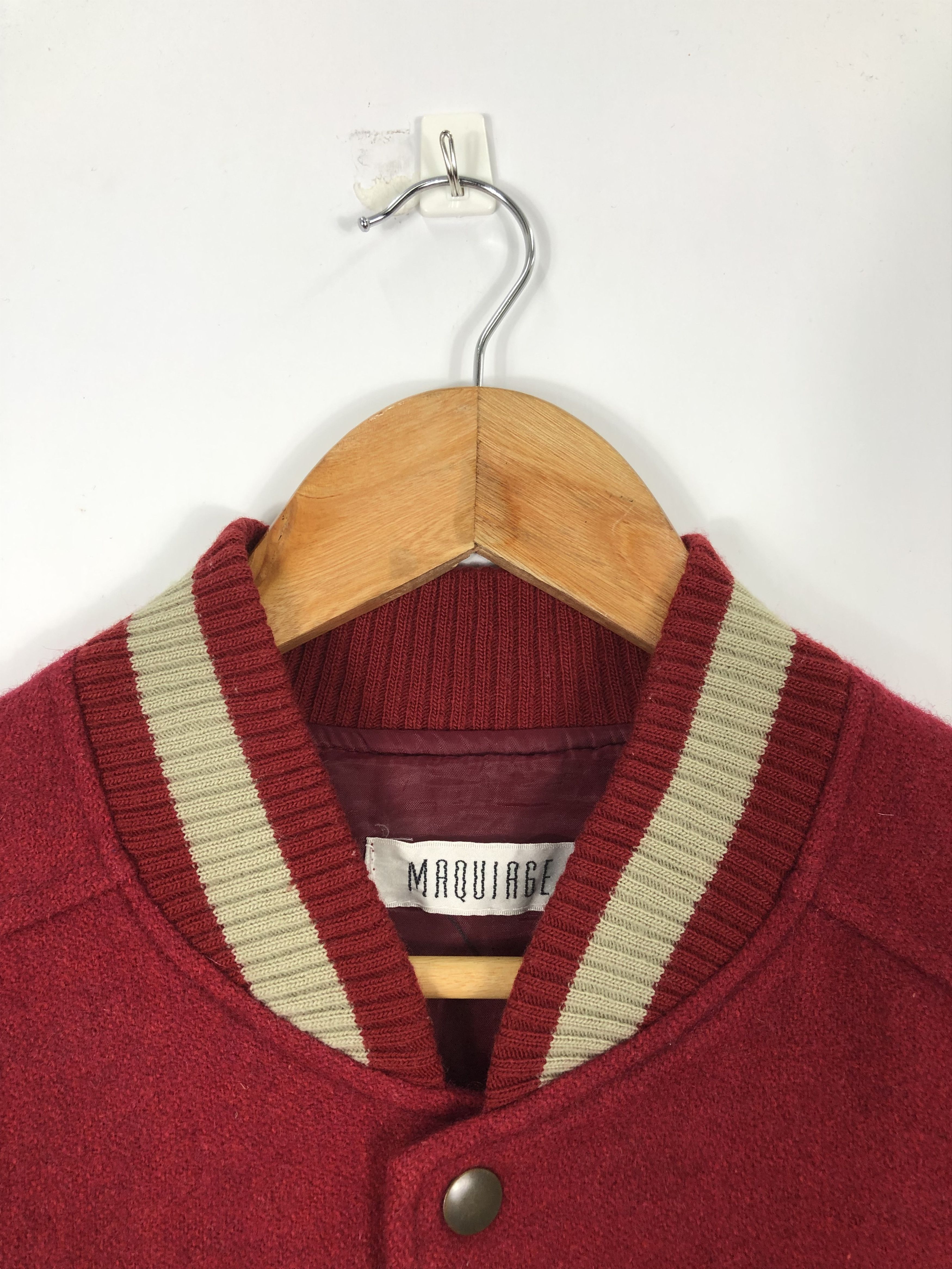 Japanese Brand Vintage 80s Varsity Jacket Red Made In Japan V0176 Size US L / EU 52-54 / 3 - 5 Thumbnail